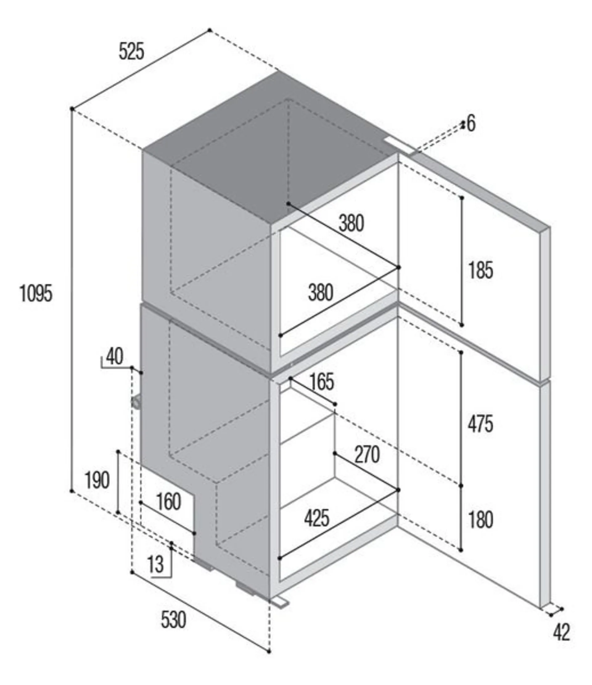 Vitifrigo DP150i Réfrigérateur-congélateur à compresseur avec système Airlock
