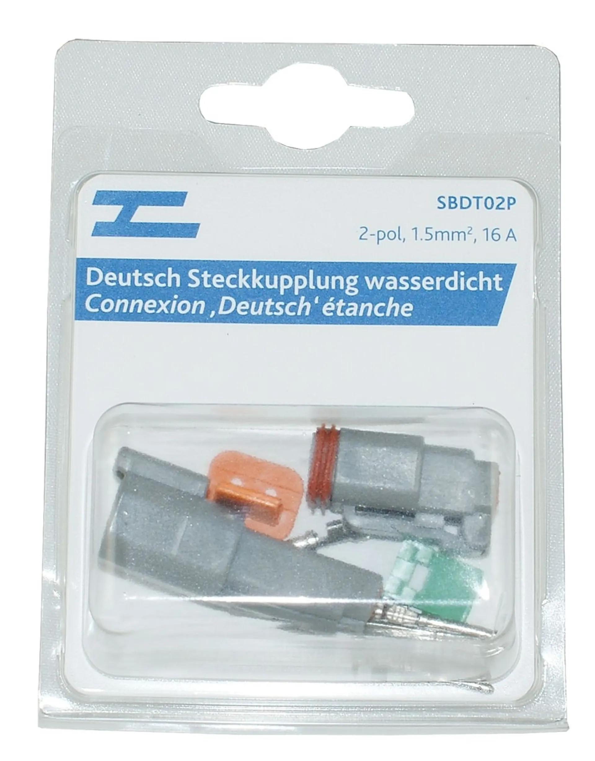 Deutsch Steckkupplung wasserdicht 2 pol. 2-polig - 1.5mm2 - 13 Amp.