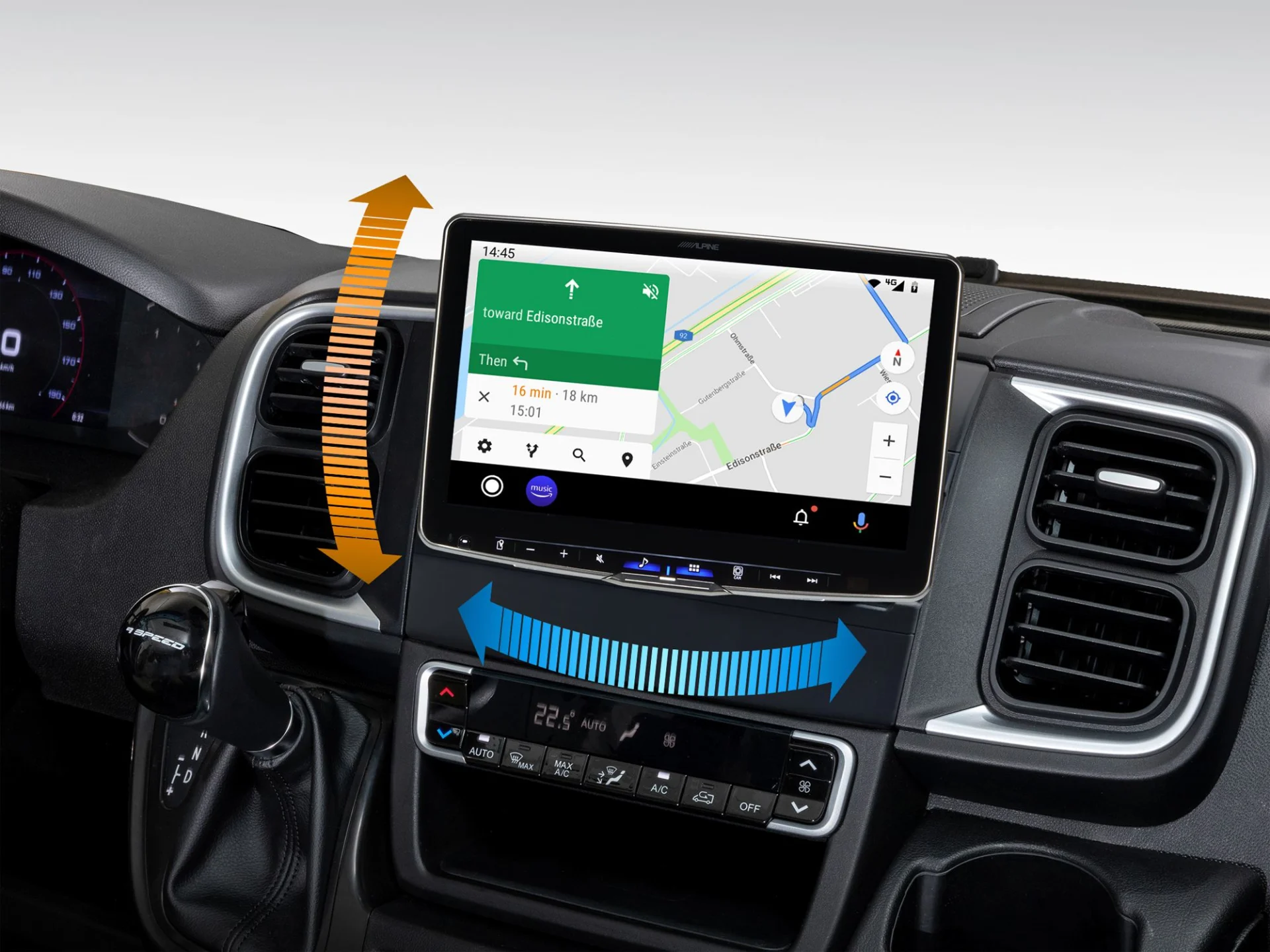 Alpine Digitale Mediastation Halo9 iLX-F905DU8 mit 9 Zoll Display für Ducato 8 inkl. Kabelbaum