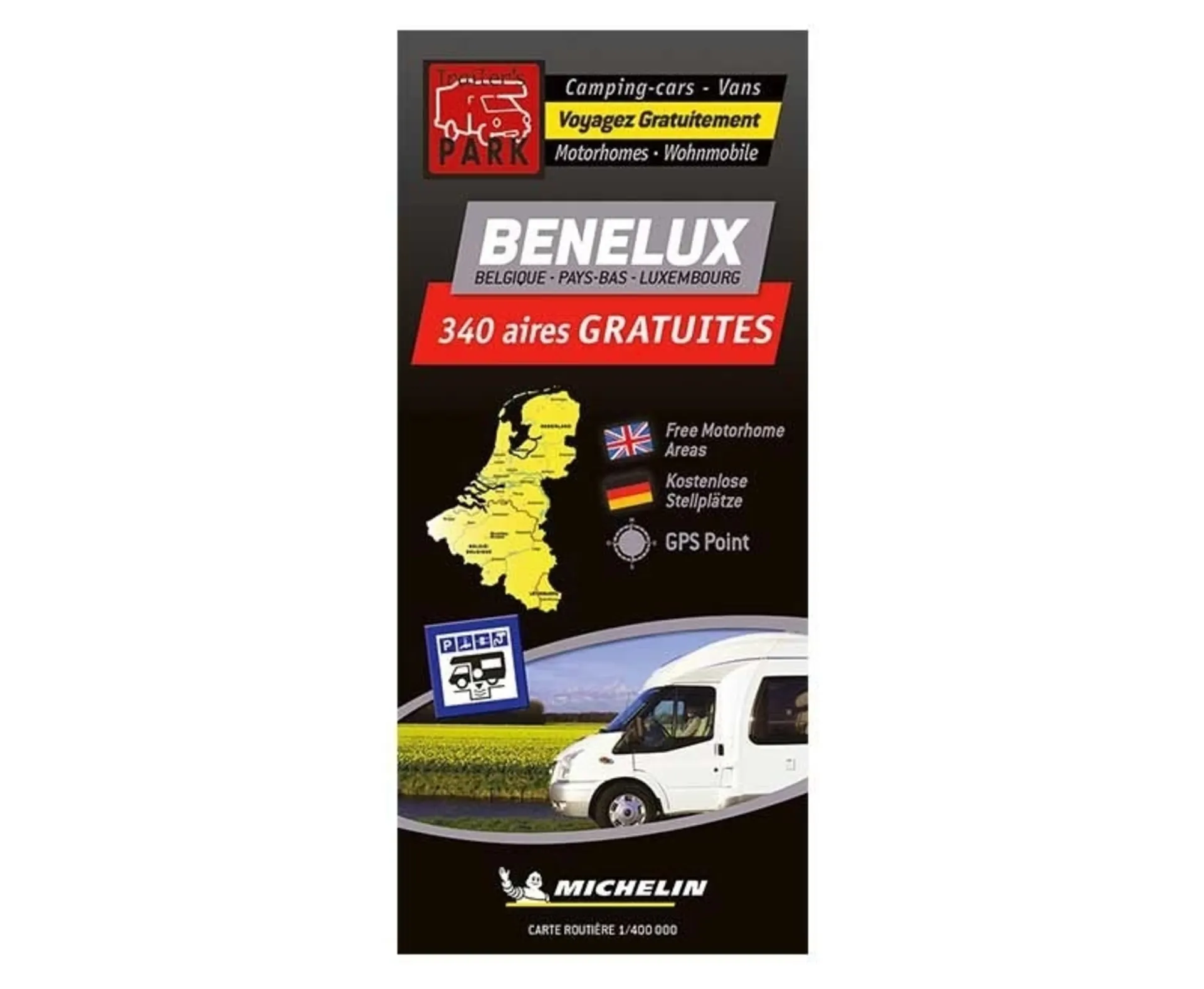 Carte Michelin des emplacements et des routes pour le Benelux