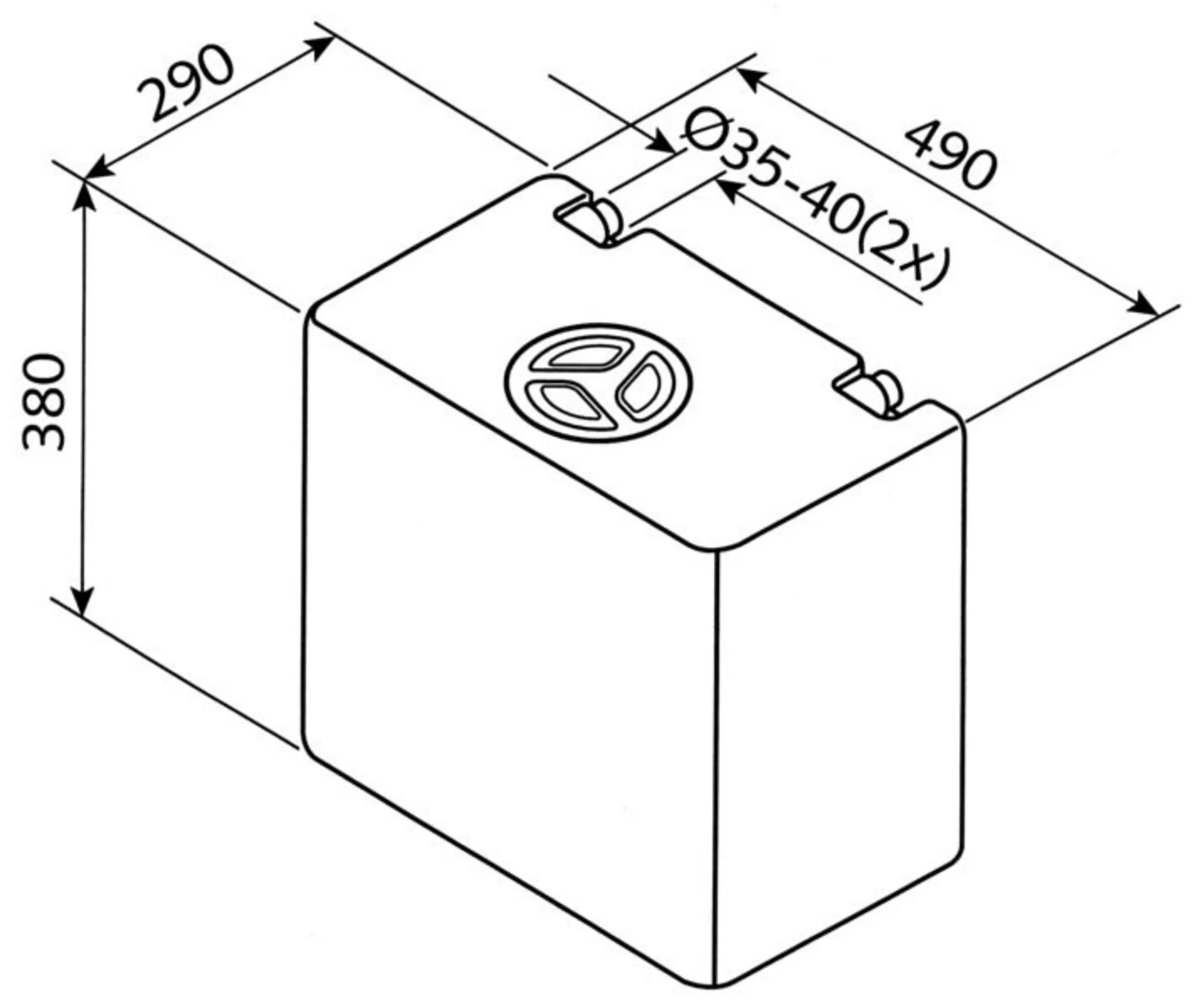 Frisch- und Abwassertank mit 50 Liter Fassungsvermögen (EV1004)