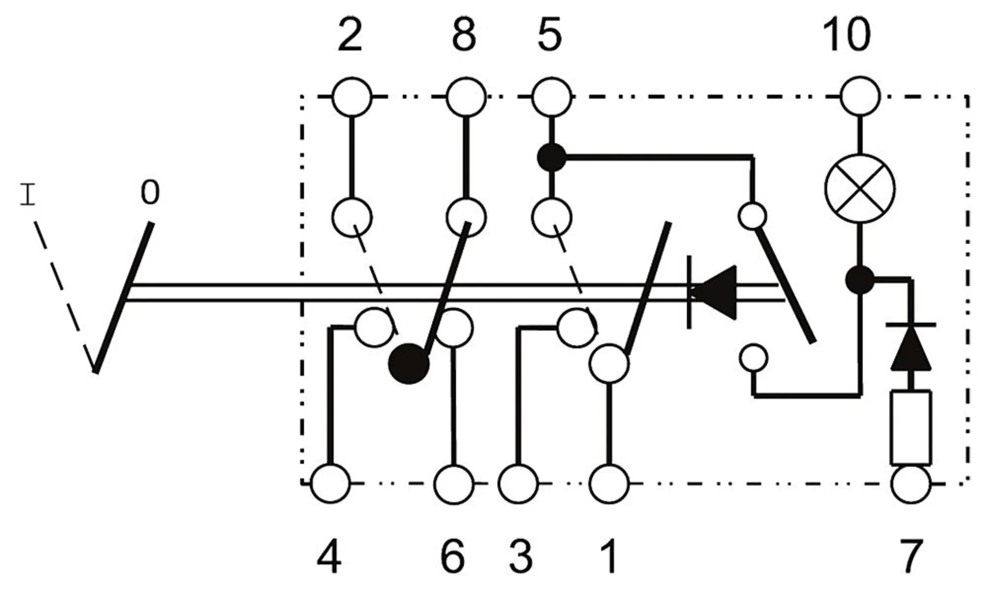 Interrupteur avec symbole d'avertissement à gauche 12V