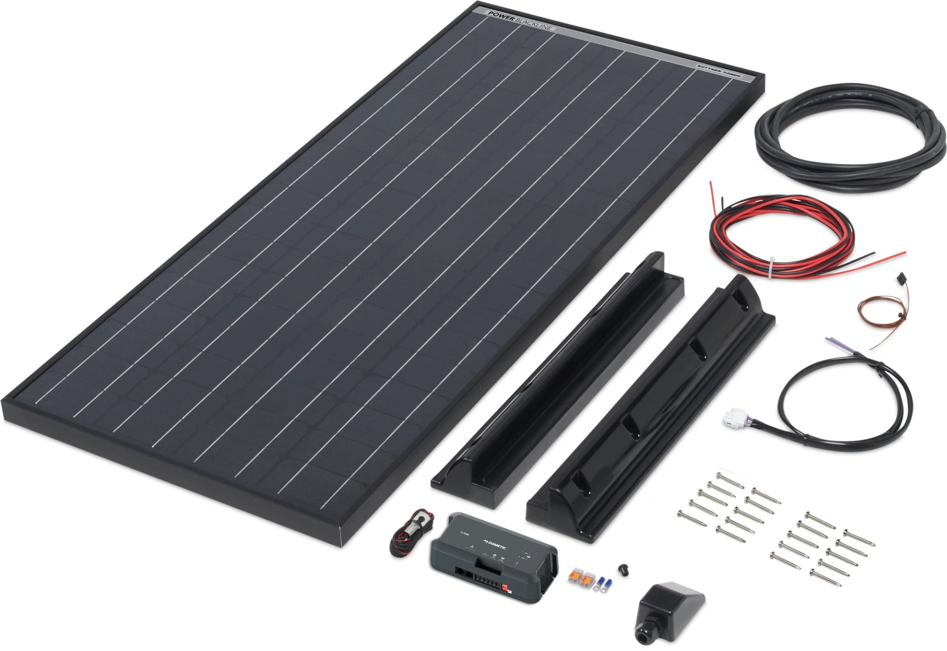 Büttner Elektronik Solar-Komplettanlage Power Blackline Solar Kit MT 130 / 1 x 130 W