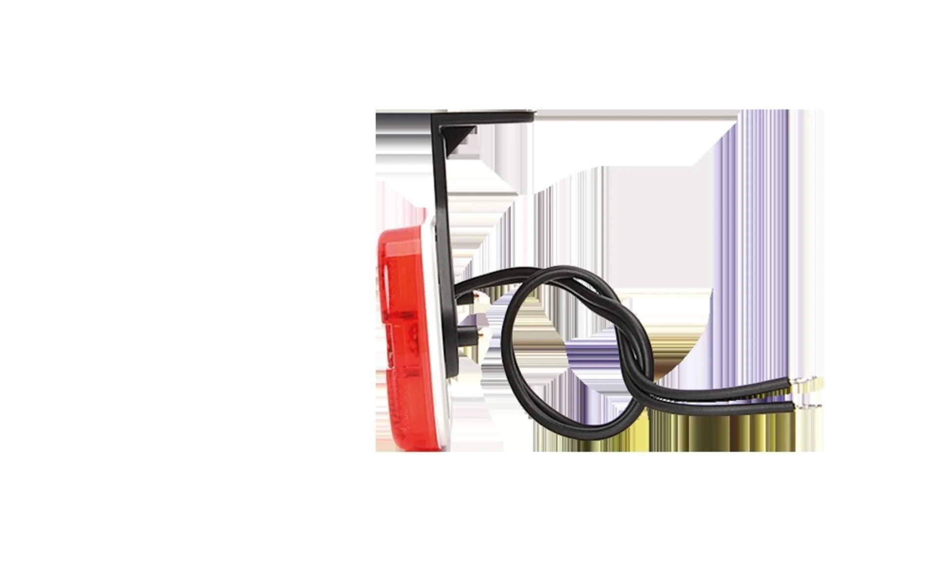 WAS - LED-Positionsleuchte 12/24V rot 106x45mm, mit Halter 90°