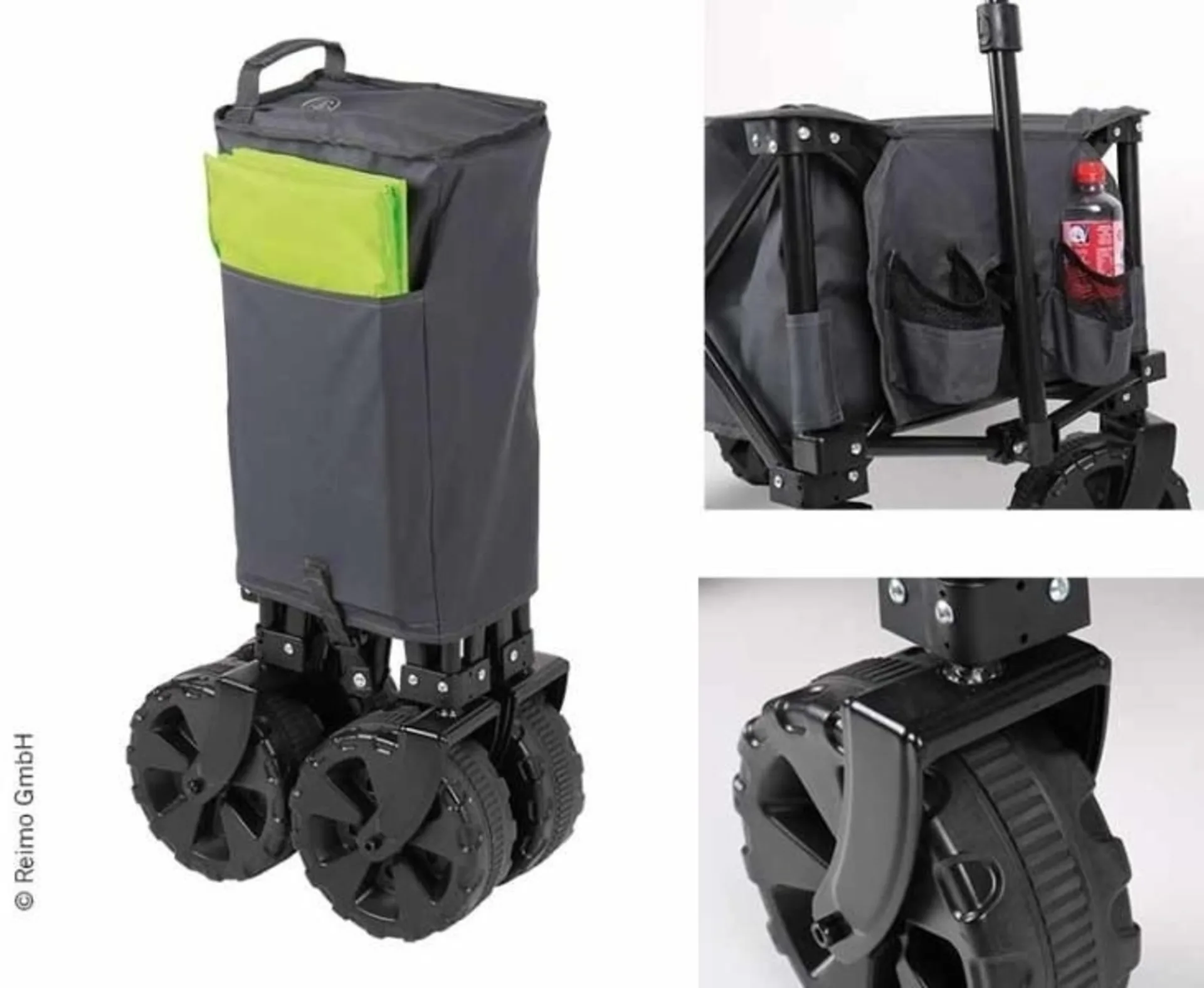 Gepäckwagen/Strandbuggy, anthraz/lime, breite Reif
