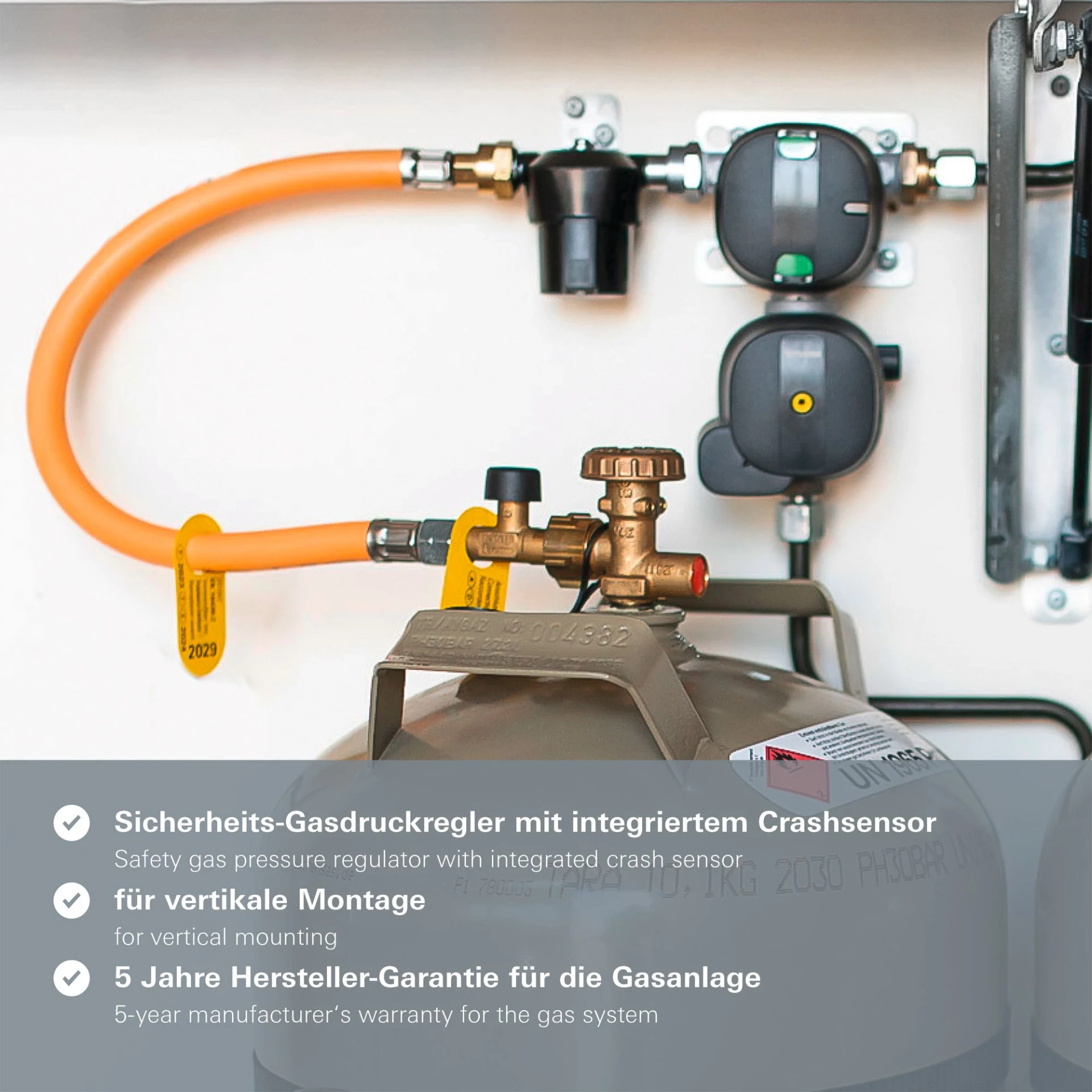 Truma DuoControl CS Gasdruckregler für den Zweiflaschen-Betrieb Vertikal