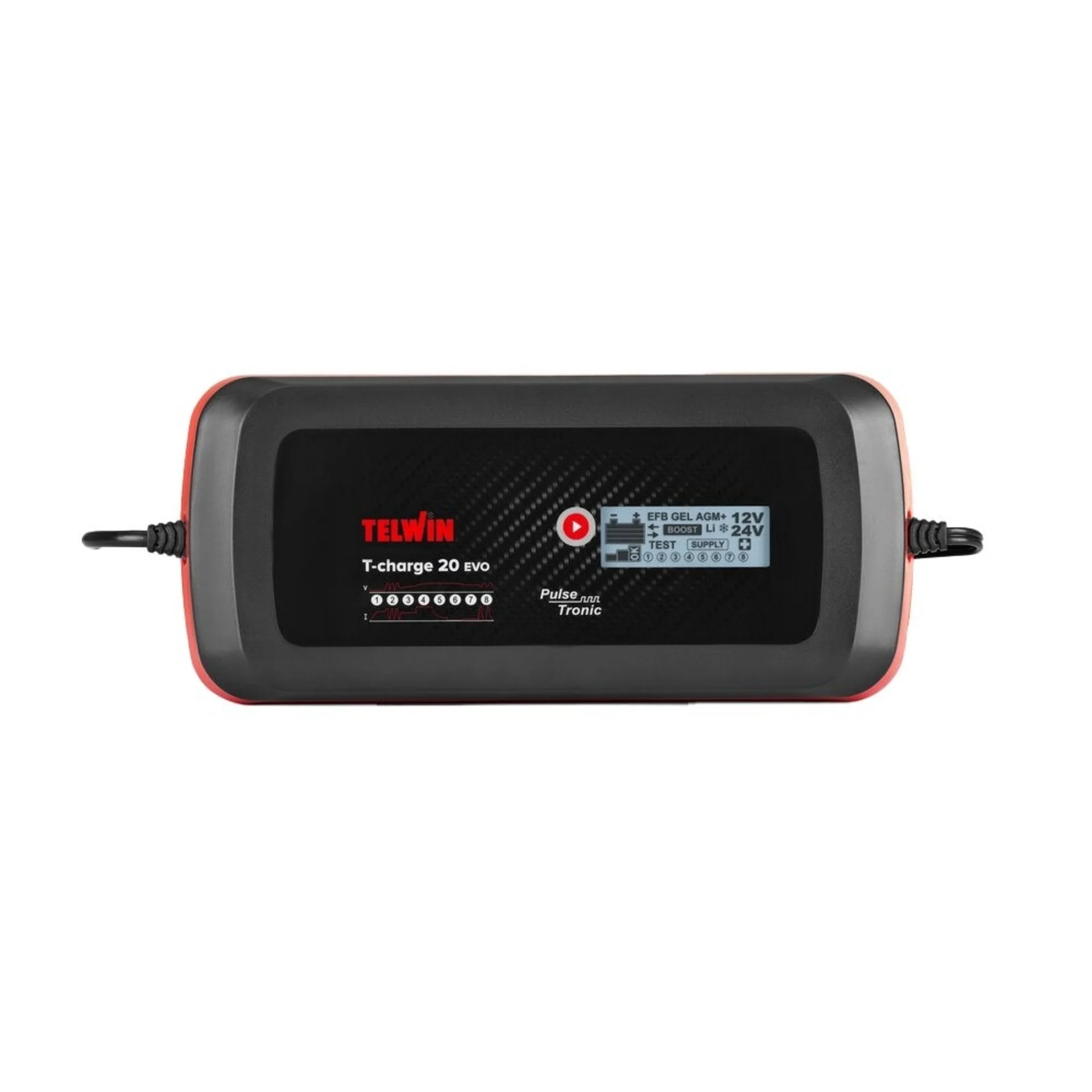 Telwin - Chargeur de batterie T-Charge 20 EVO, 12 / 24 V, 8 / 4 A, 270 x 120 x 67 mm, 12 / 24 V, 8 / 4 A Telwin - Chargeur de batterie T-Charge 20 EVO, 12 / 24 V, 8 / 4 A, 270 x 120 x 67 mm, 12 / 24 V, 8 / 4 A