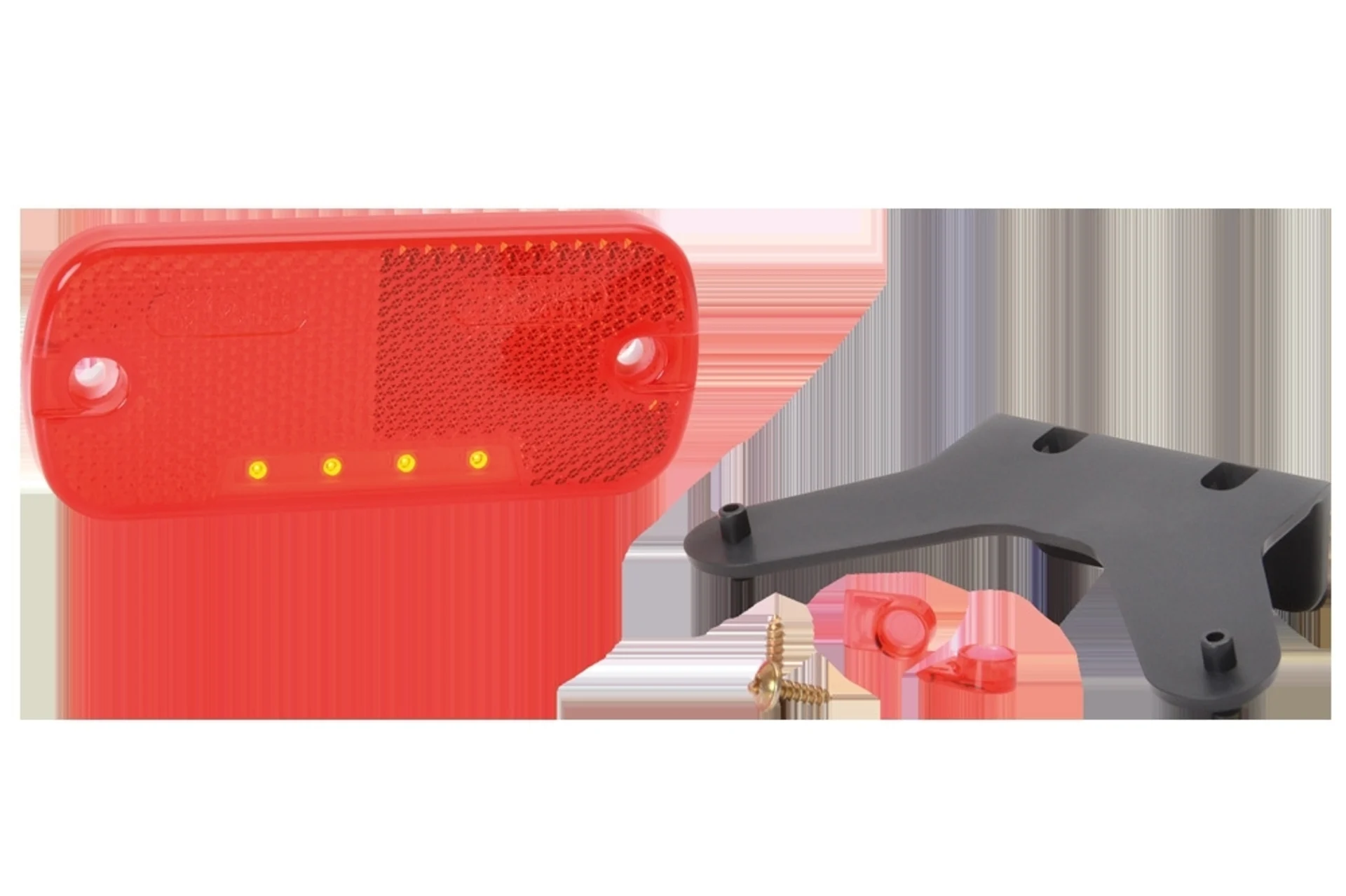 WAS - LED-Positionsleuchte 12/24V rot 106x45mm, mit Halter 90°