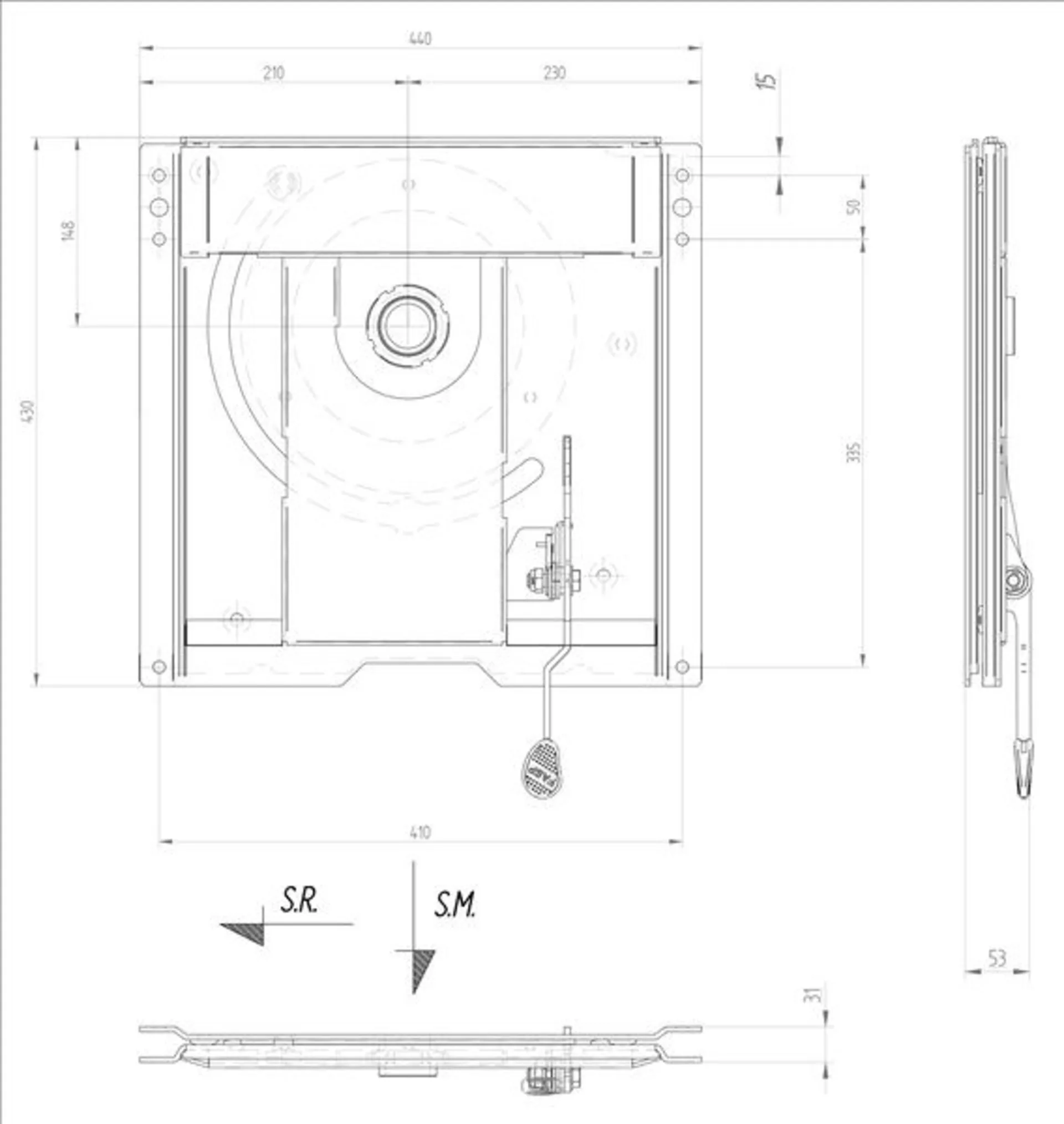 Console tournante pour Fiat Ducato type 250/290 côté conducteur à partir de l'année de construction 7/2006 avec TÜV
