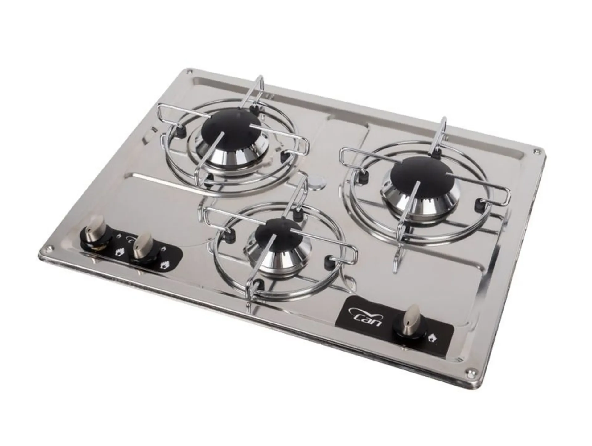 Cuisinière en acier inoxydable avec 3 feux et 3 niveaux de puissance