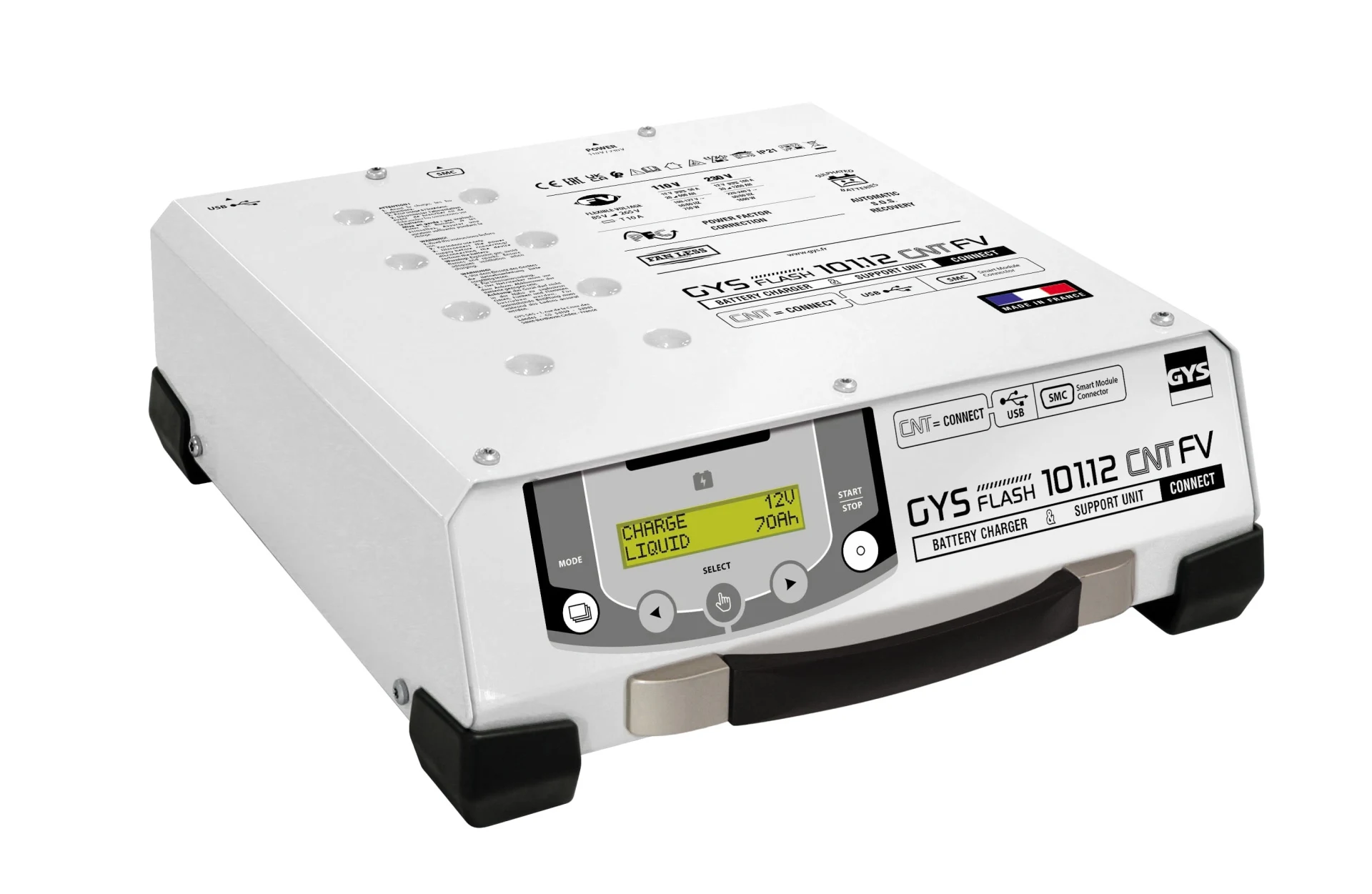 GYSFLASH - 101.12 CNT FV Chargeur d'atelier 12 V - 100 A 325 x 130 x 270 mm, câble de 5 m, 16 mm² GYSFLASH - 101.12 CNT FV Chargeur d'atelier 12 V - 100 A 325 x 130 x 270 mm, câble de 5 m, 16 mm²