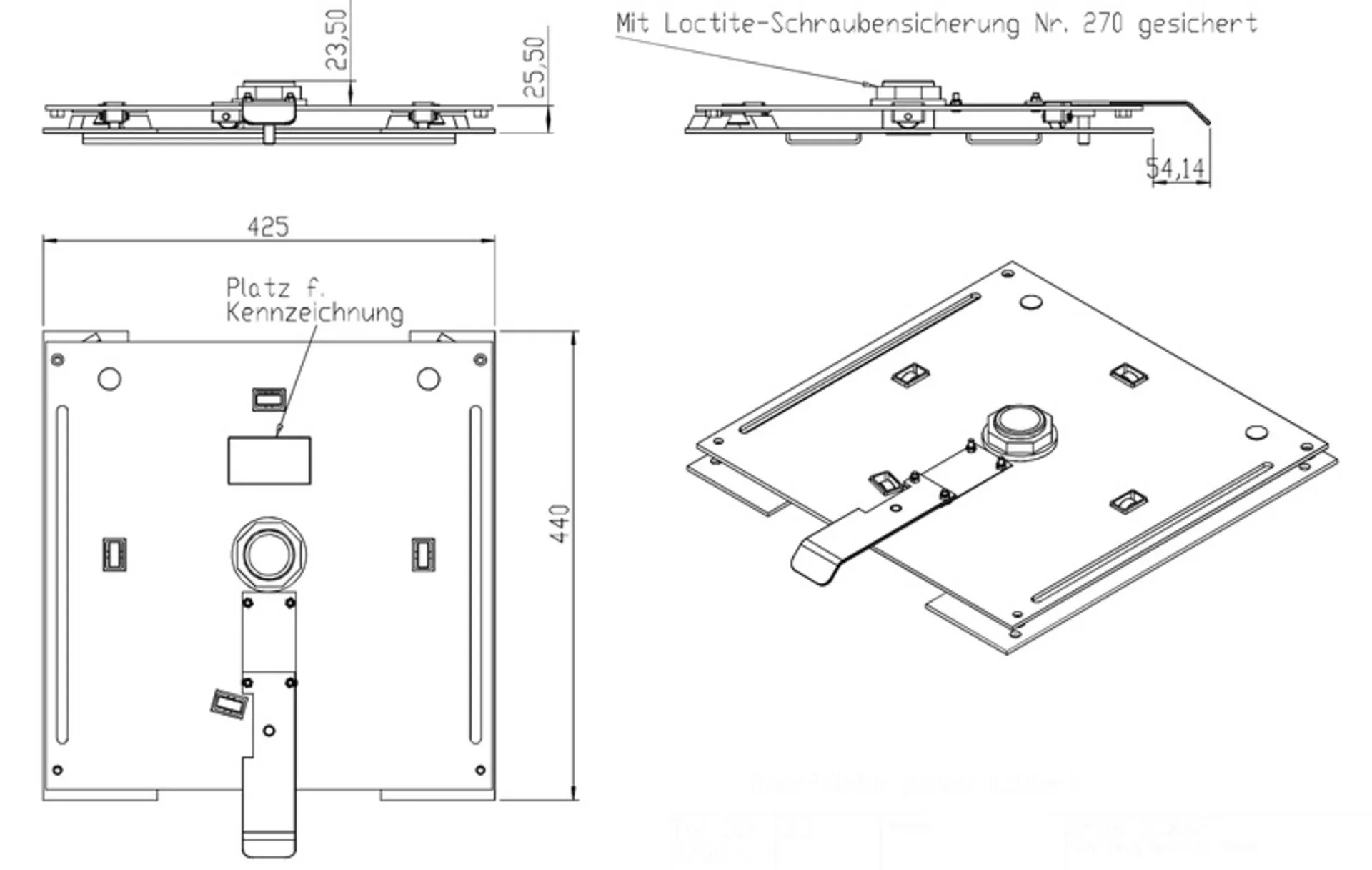 Drehkonsole Flachsockel für VW T5 / T6 / T6.1 - Fahrerseite