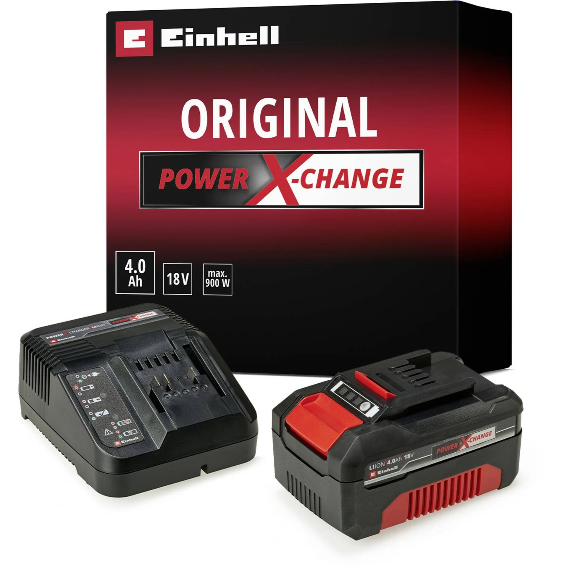 Kit de démarrage Einhell 4512042 Power X-Change PXC : batterie d'outil 18 V 4 Ah et chargeur 18 V 4 Ah Li-Ion