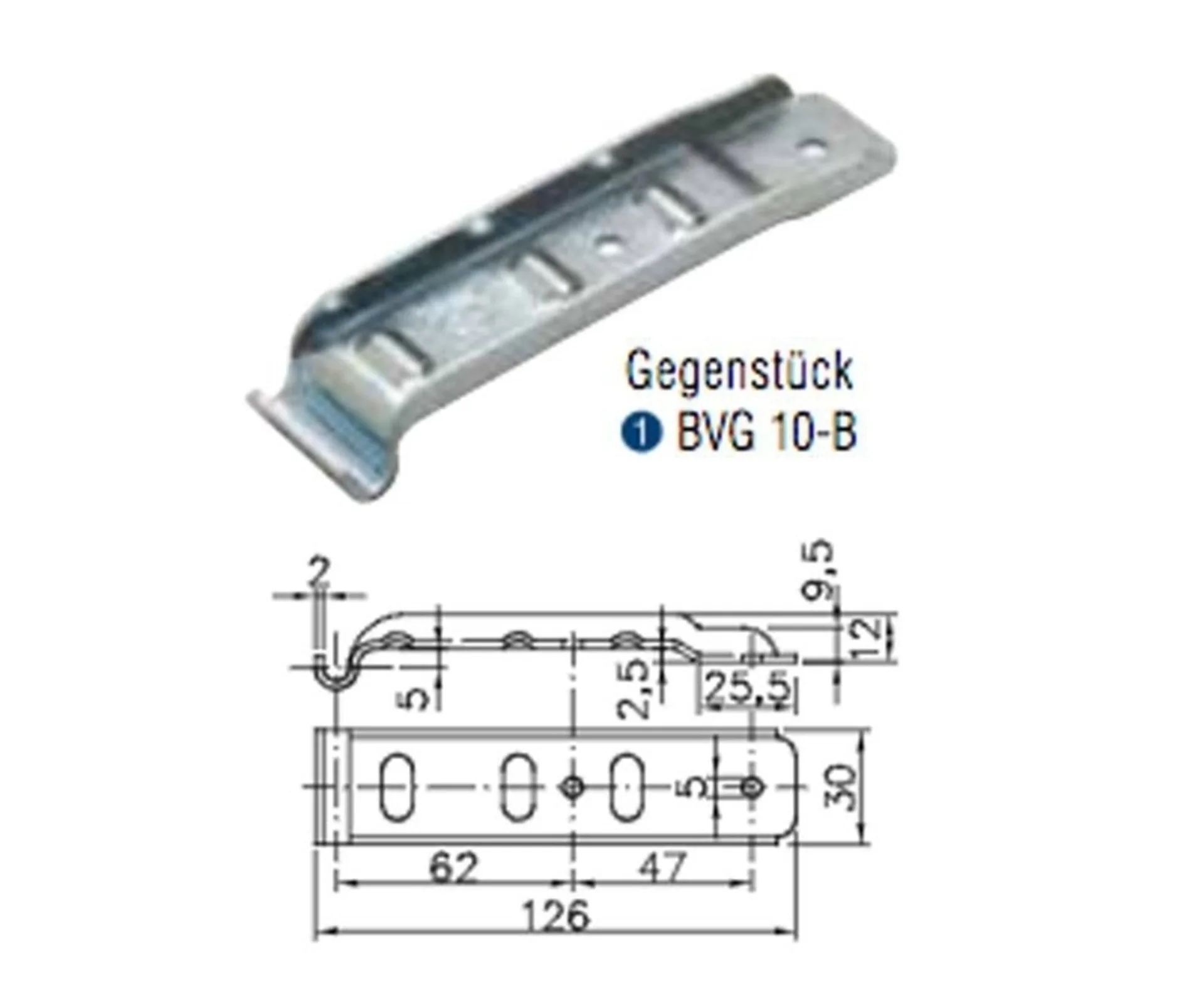 Fermeture de ridelle BVG 10-B Contrepartie de Winterhoff