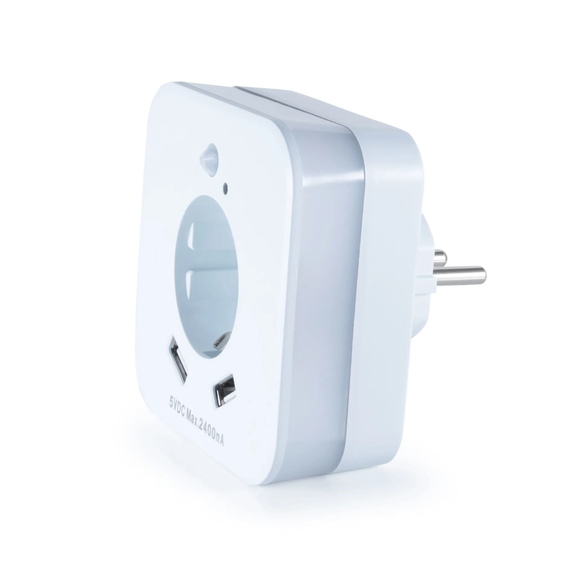 InnTec LED Nachtlicht SLED02W mit Bewegungssensor / Steckdose / USB-Buchsen