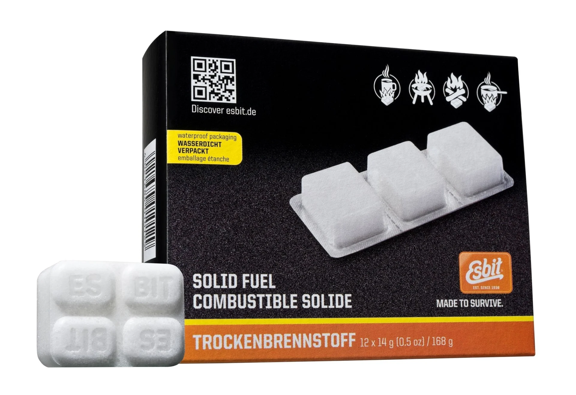 Esbit Trockenbrennstofftabletten 12 x 14g für Taschenkocher Esbit Trockenbrennstofftabletten 12 x 14g für Taschenkocher