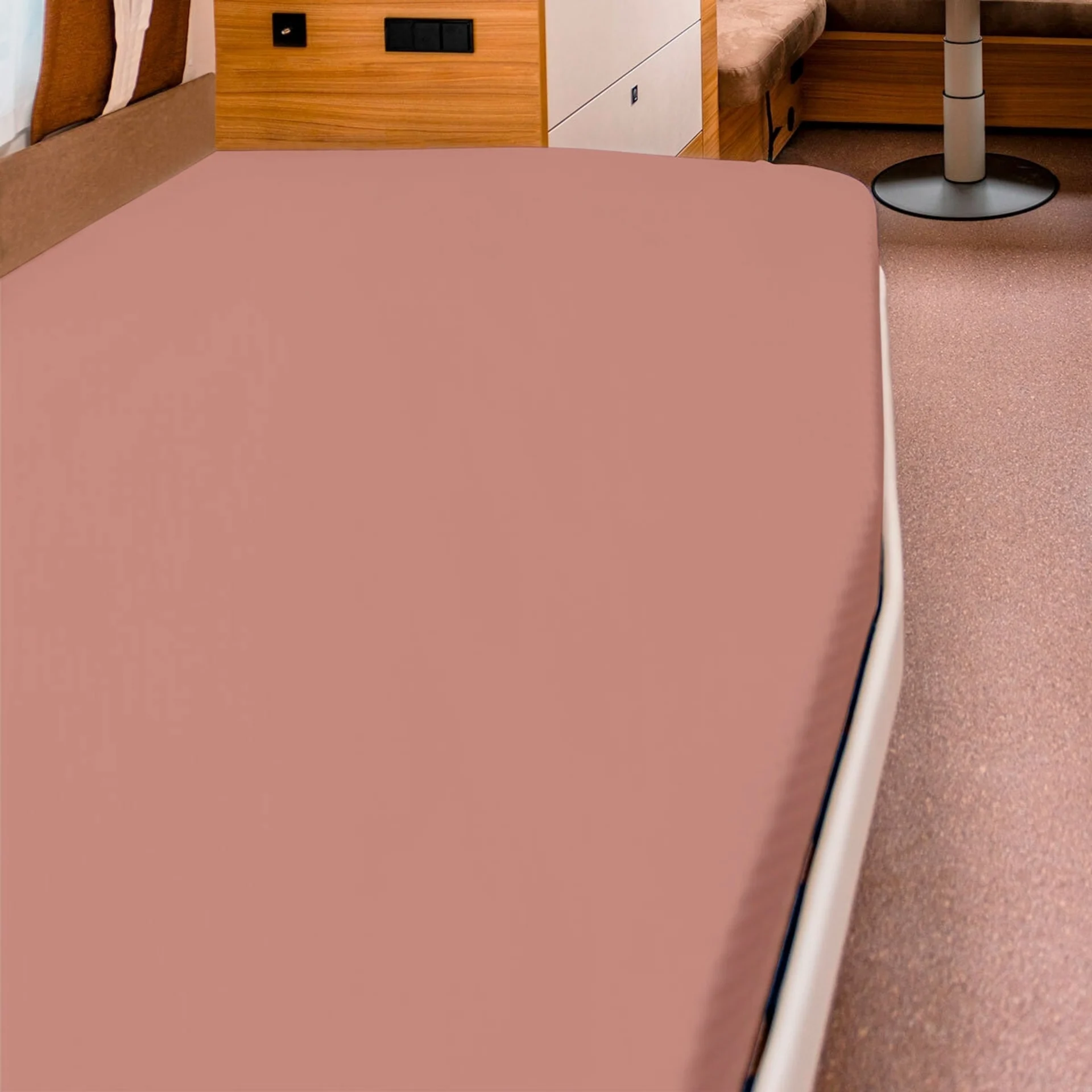 Spannbettlaken für französische Betten macchiato