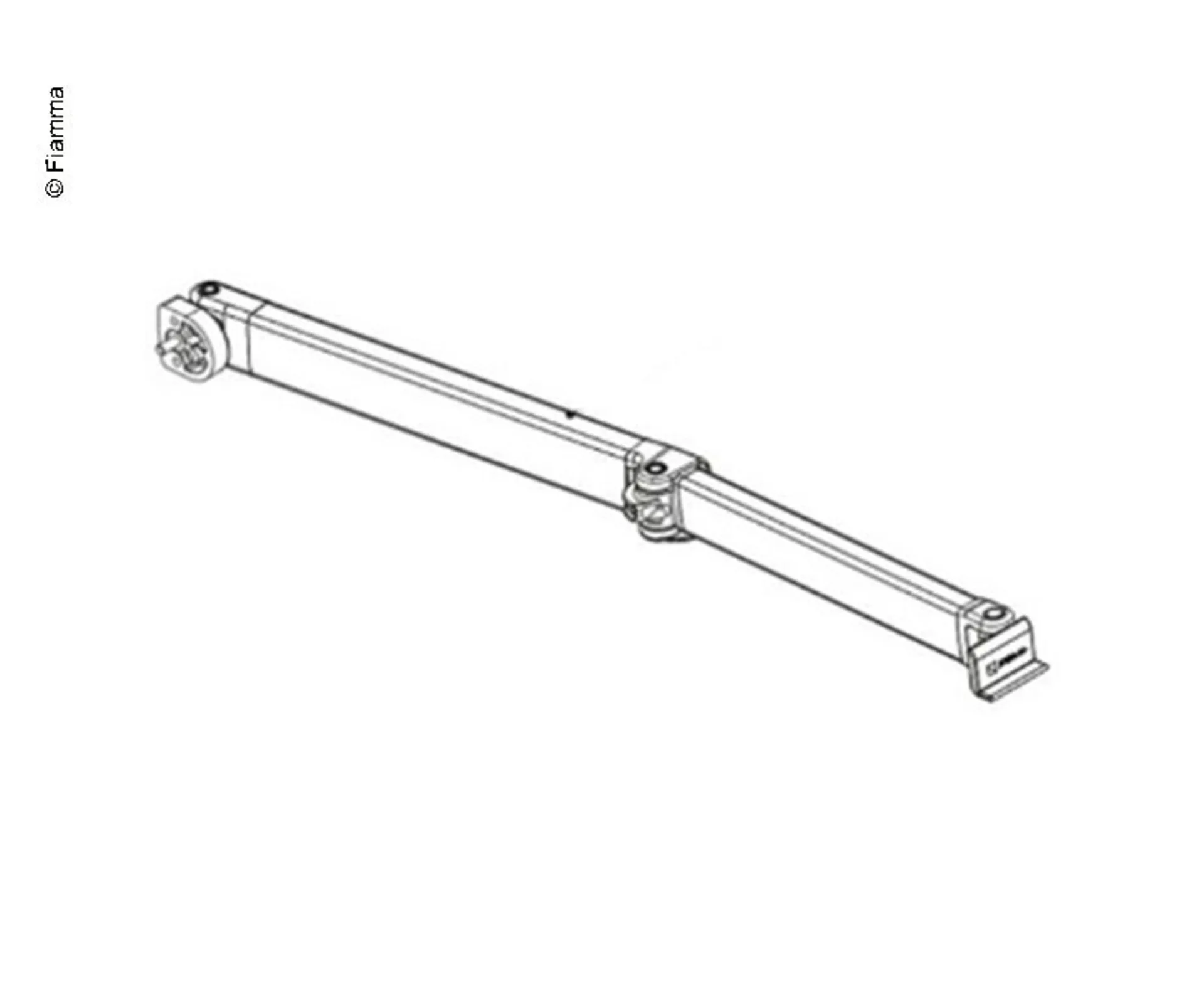 Gelenkarm für Markise F45S mit linksseitigem Auszug, Länge 270 cm und Auszugslänge von 225 cm