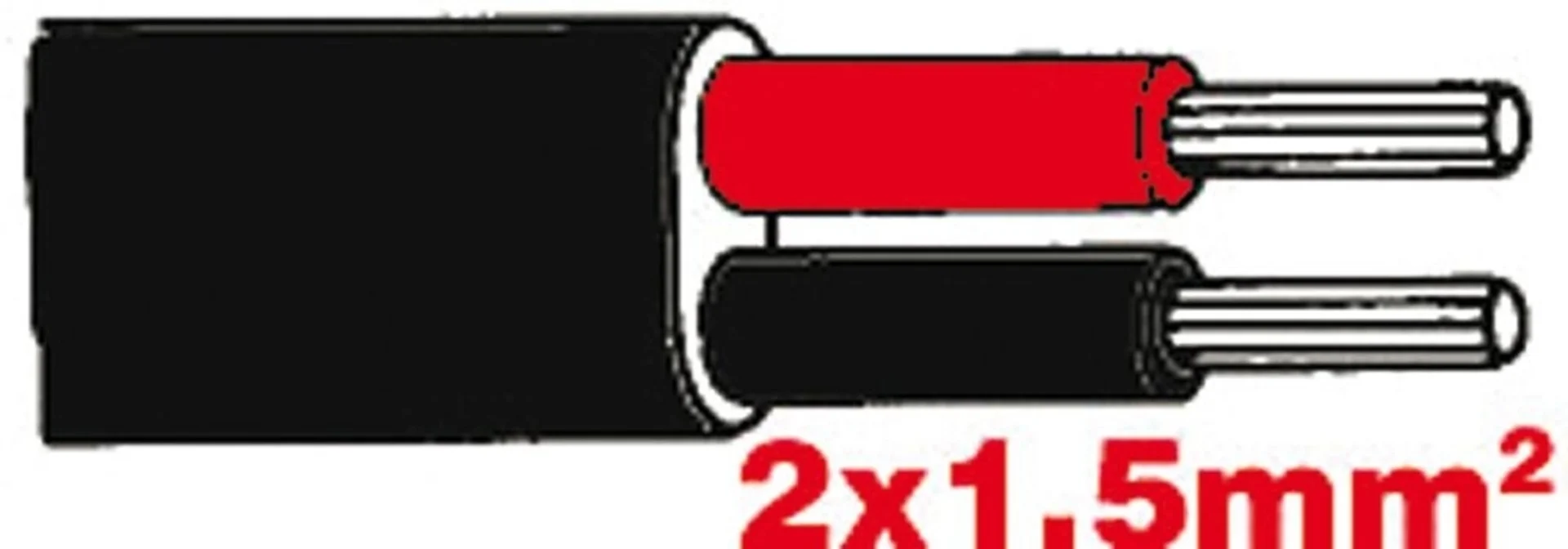 Flachkabel 2x1.5 schwarz