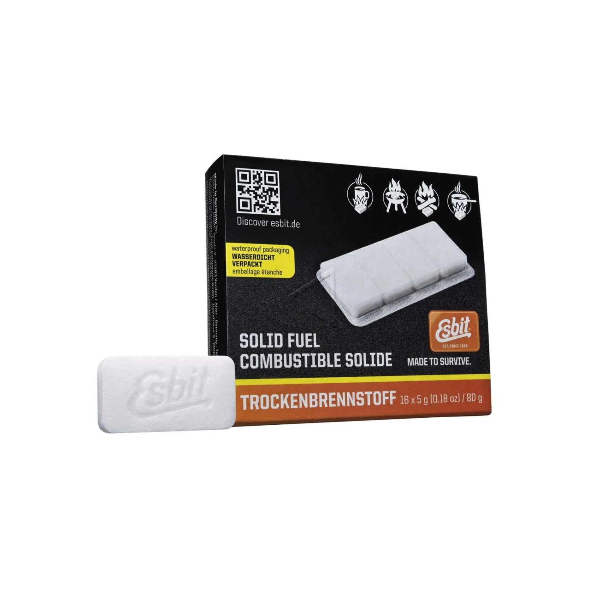 Esbit Trockenbrennstofftabletten 16 x 5 g für Taschenkocher