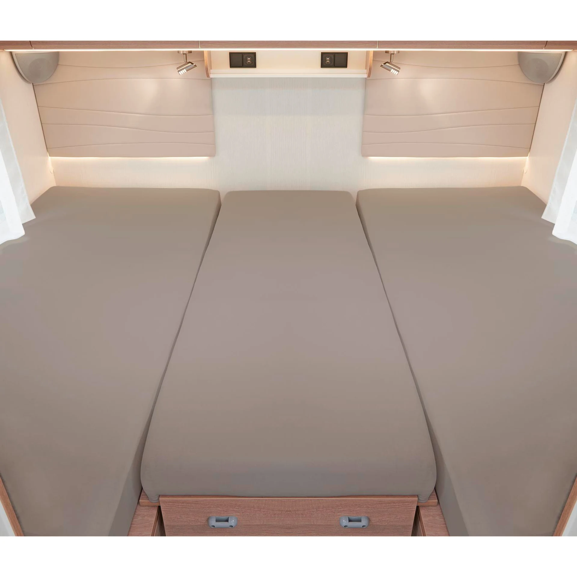 Spannbetttuch Set 3 teilig für Heckbetten kiesel