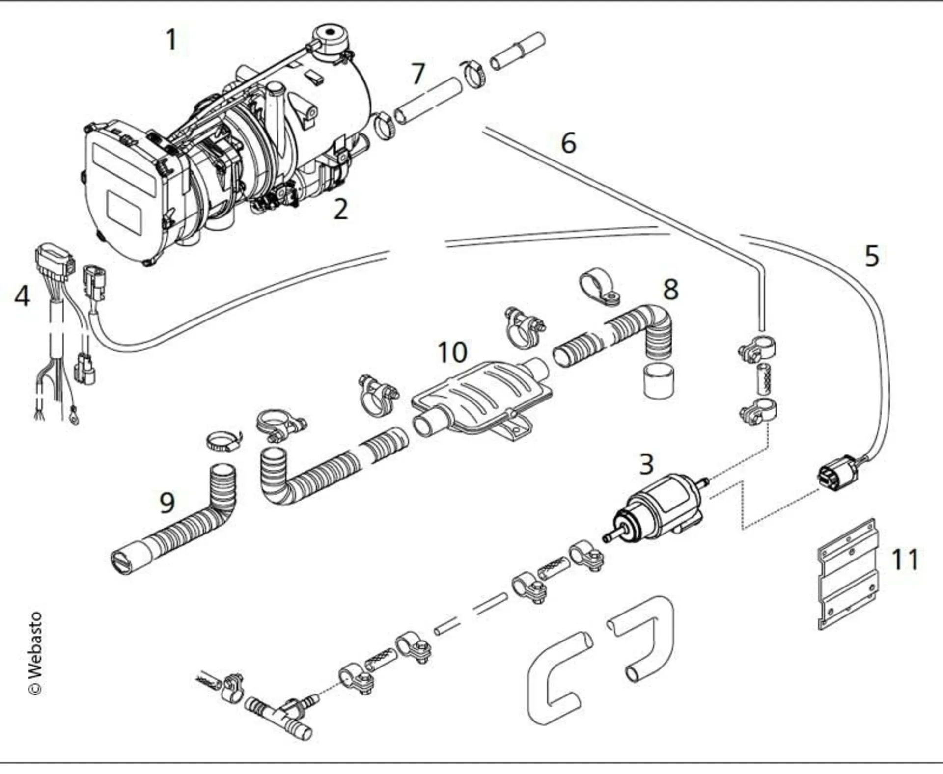 Webasto kit d'installation pour Thermo Pro 90 - Kit de chauffage performant et robuste