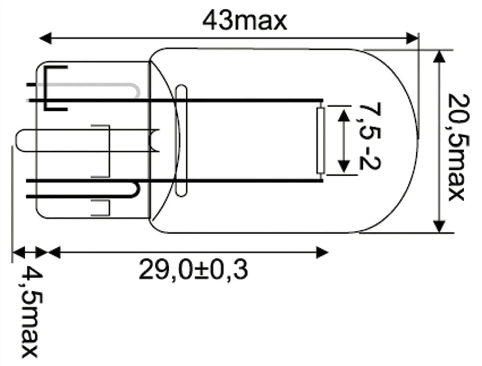 2 ampoules à culot en verre Jahn 12V 21/5W