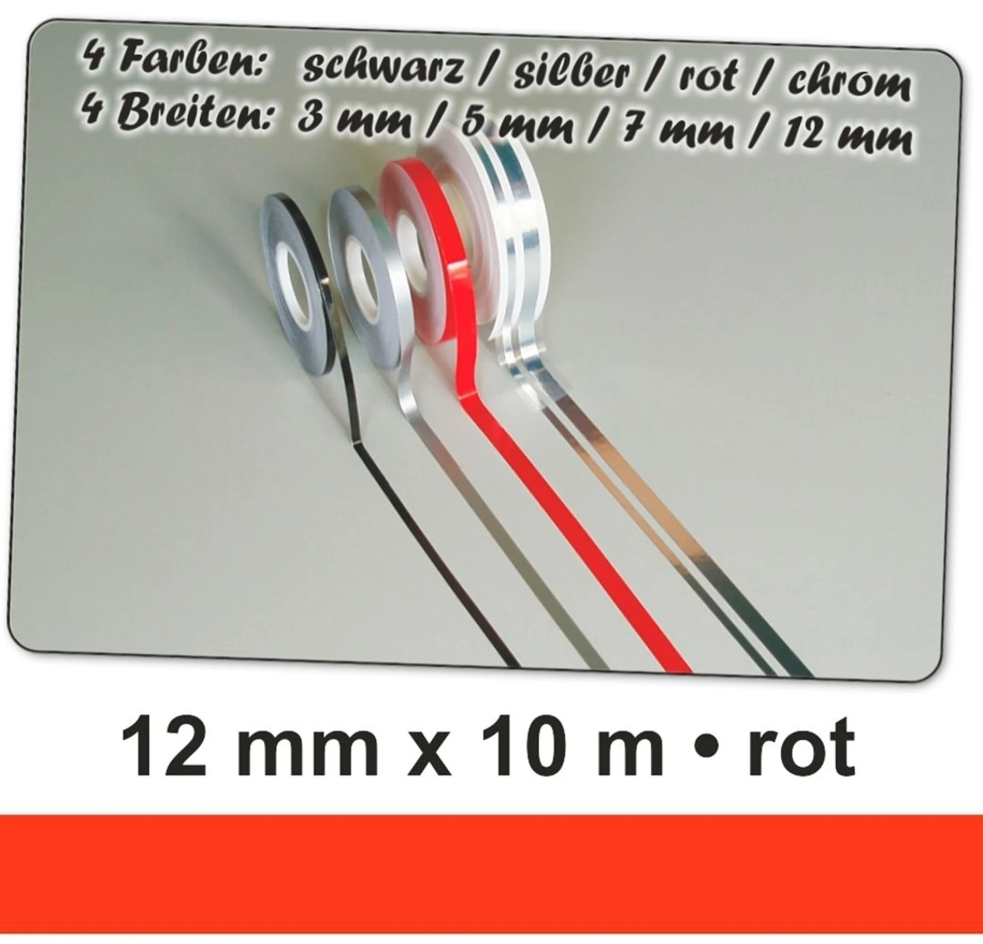 Schütz Auto Zierstreifen rot 12 mm x 10 Meter