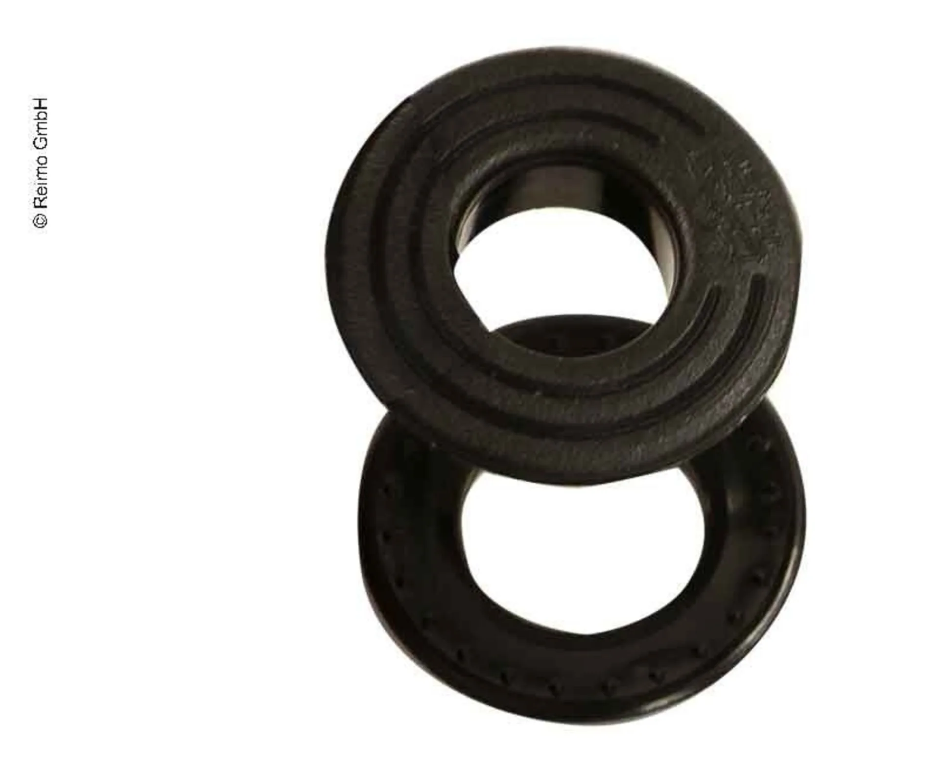 Schwarze Kunststoff-Ösen, 15 mm, 12 Stück