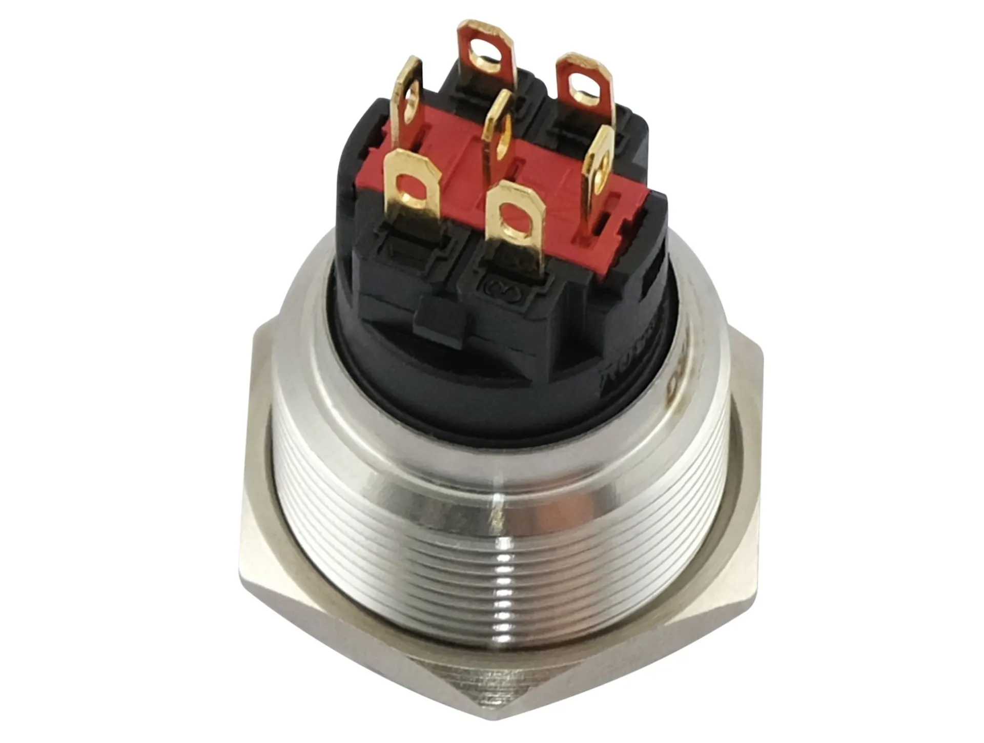 Druckschalter mit LED-Beleucht. rot/grün 12/24 V 0 - 1, ø 19 mm, mit Stecker und Kabel