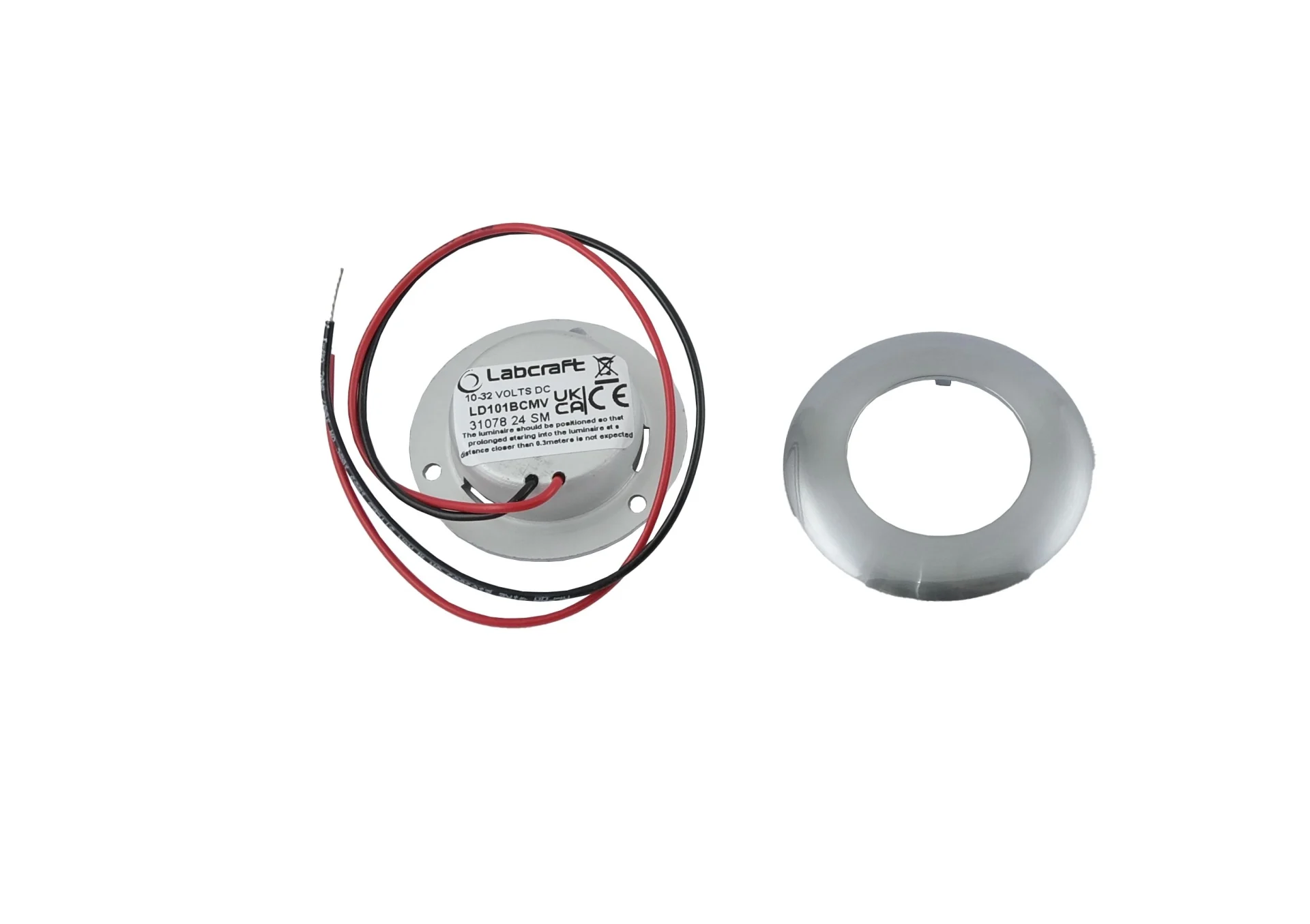 Labcraft - Éclairage intérieur LED 12/24 V, chrome brossé, ø 58 x 13,8 mm, IP50, 160 lm, montage encastré