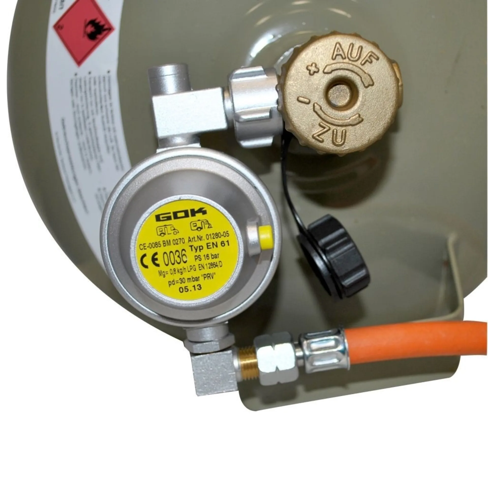 Détendeur basse pression 0,8 kg/h 30 mbar, emballage libre-service