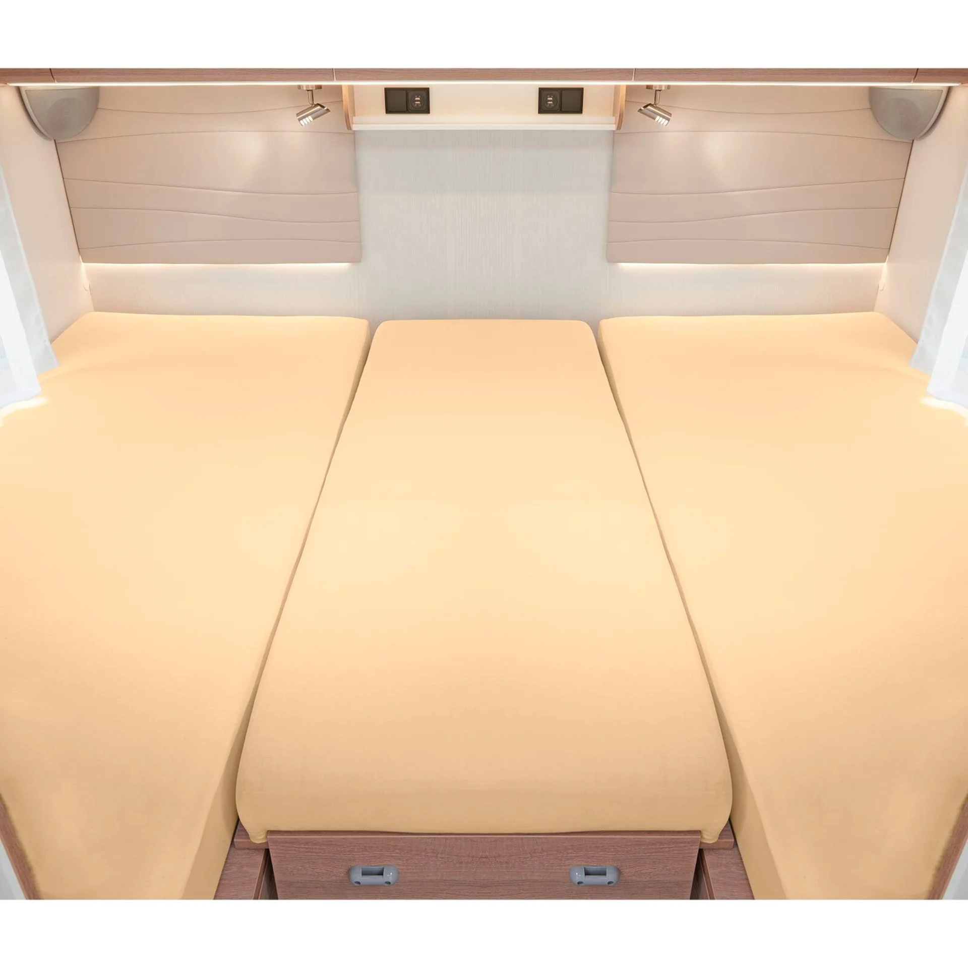 Spannbetttuch Set 3 teilig für Heckbetten sahara