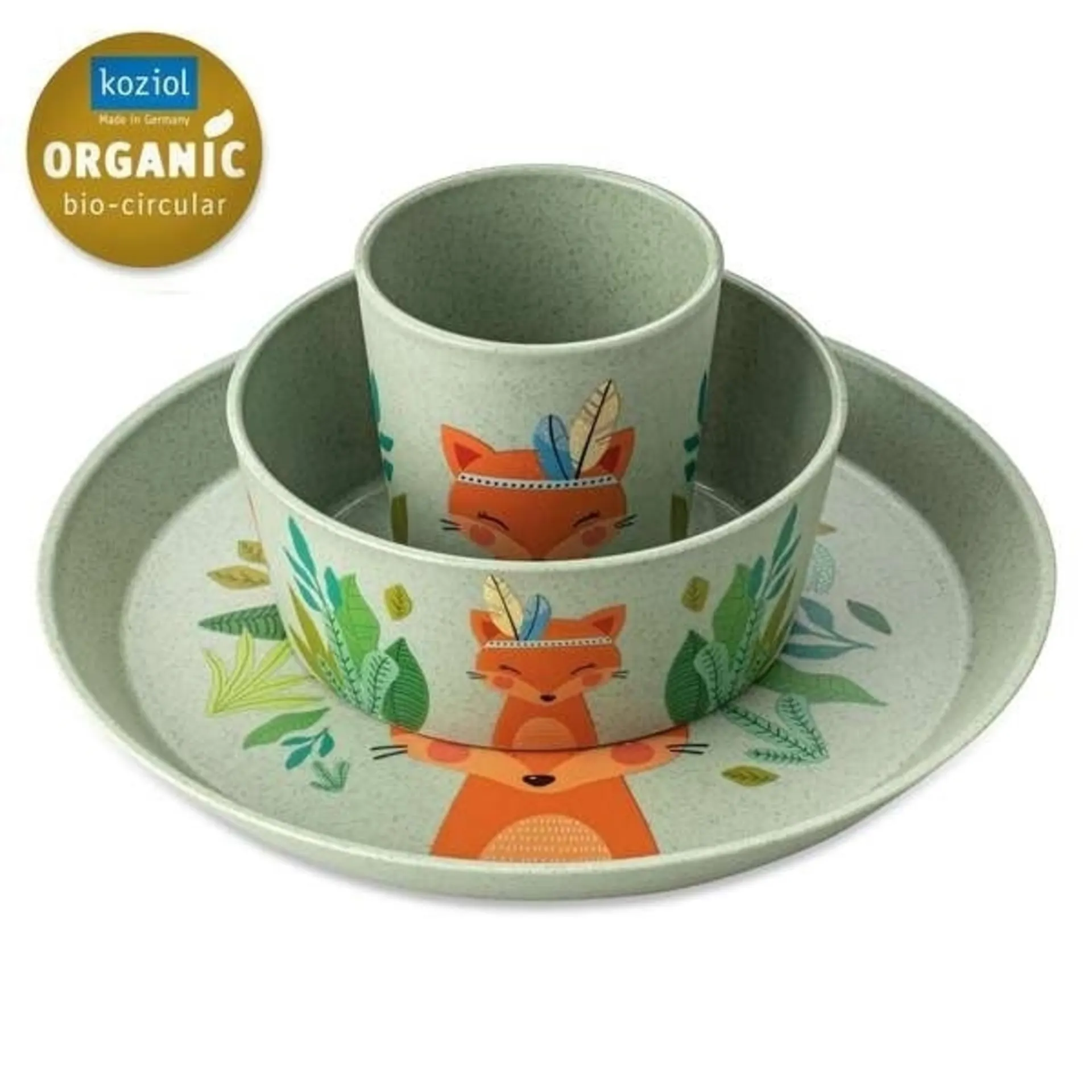 Koziol Organic Kids Kindergeschirr-Set 3-tlg. green