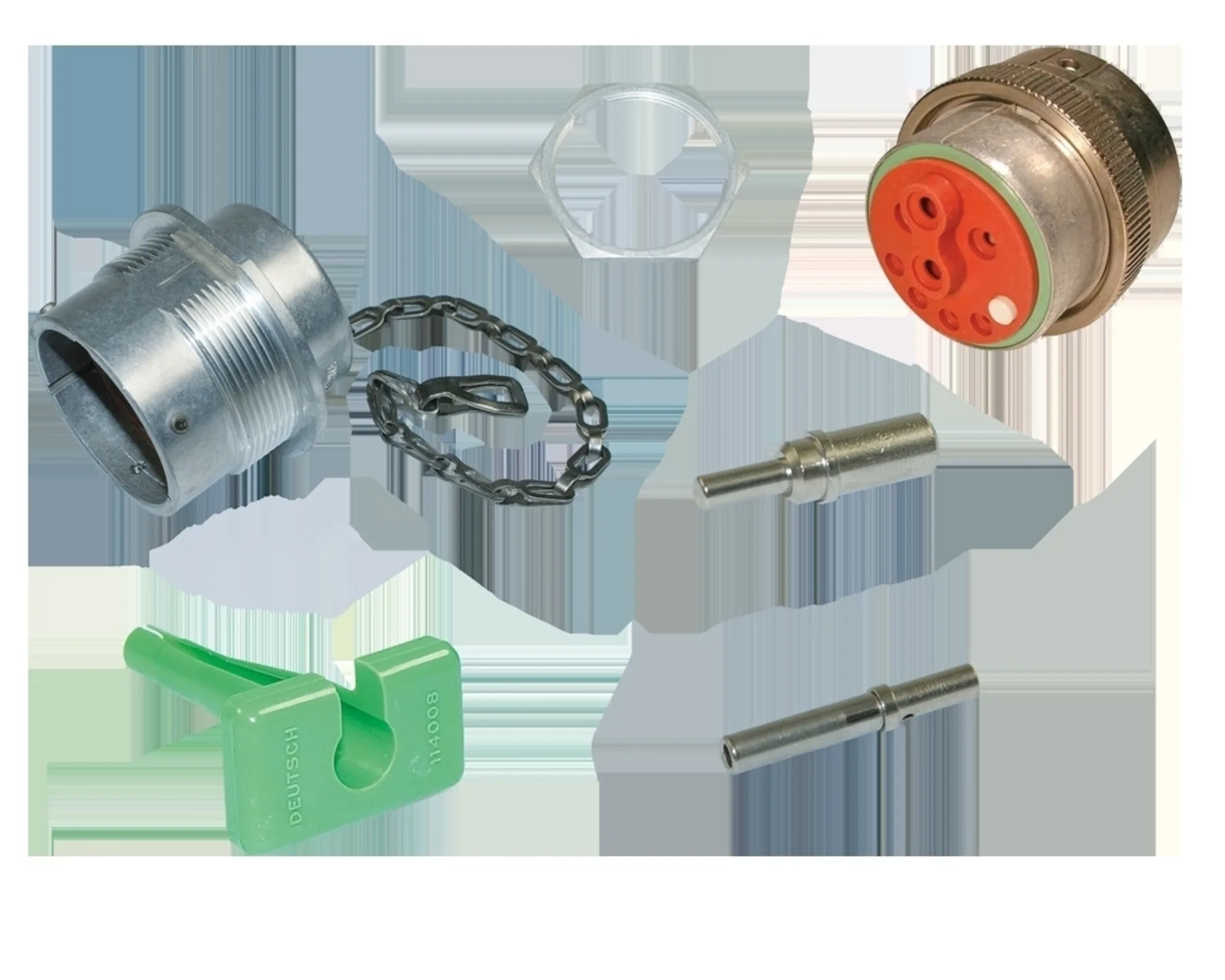 ISO-Bus-Sortiment mit „Deutsch“-Stecker mit Stecker, Dose, Halter, Pins und Ausstossw.