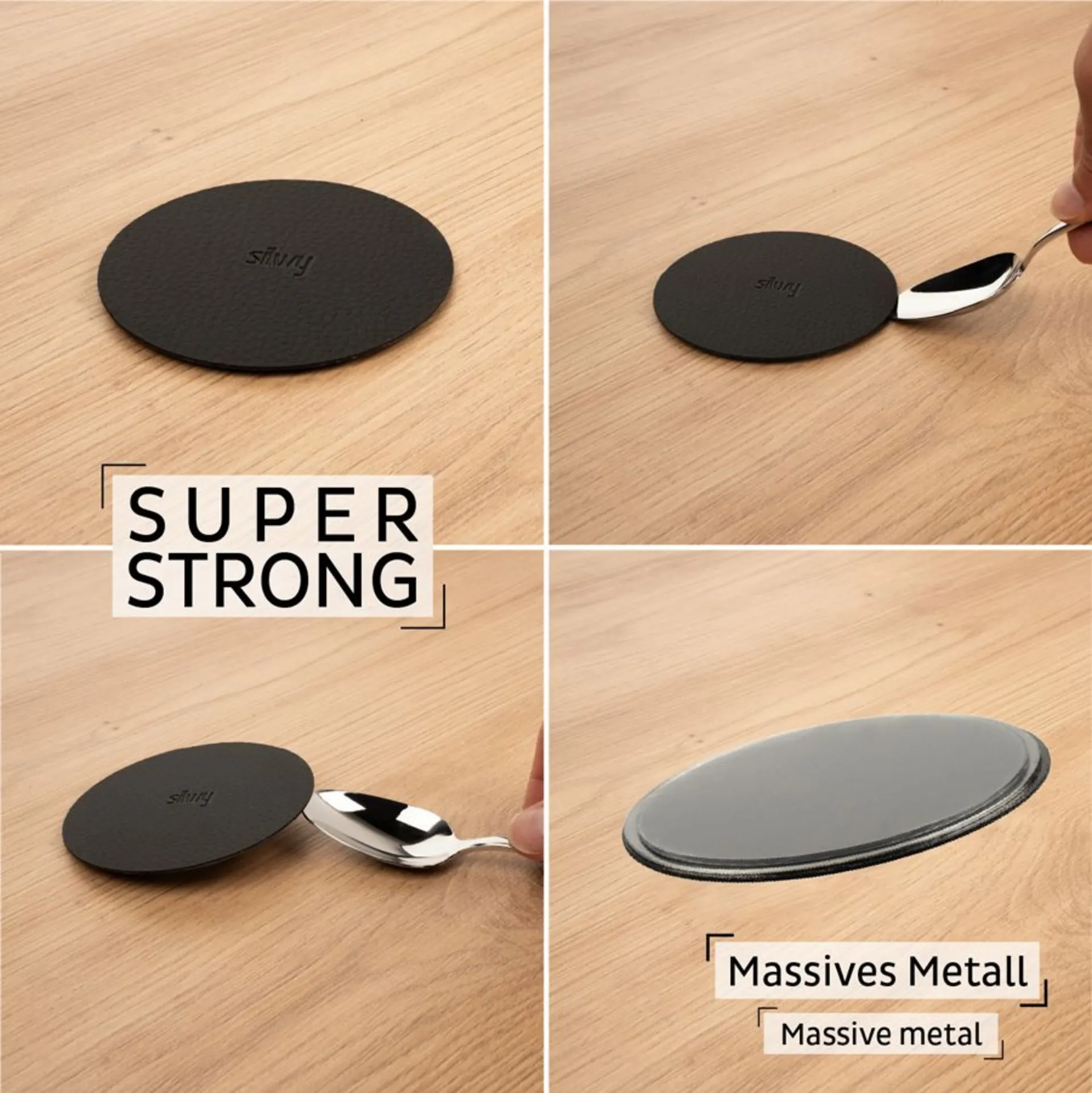 silwy® Magnet-Haken "SPOT" inkl. Metall-Nano-Gel-Pad BLACK