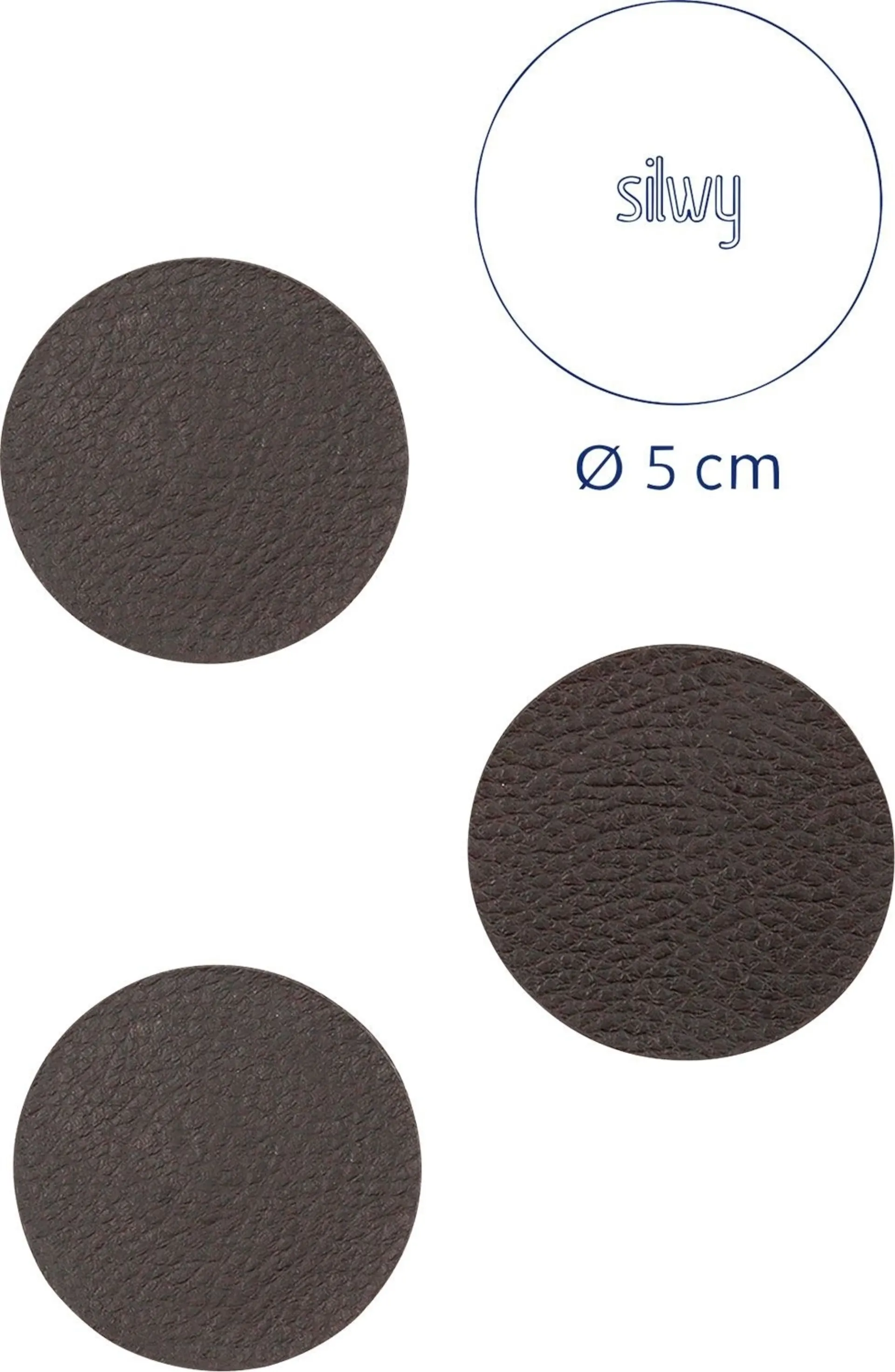 silwy® Pads magnétiques 5 cm set de 4 pièces noir
