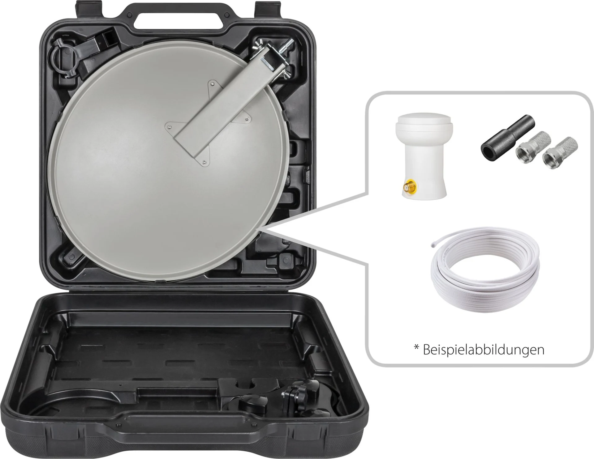 Installation satellite mobile Megasat avec valise de camping