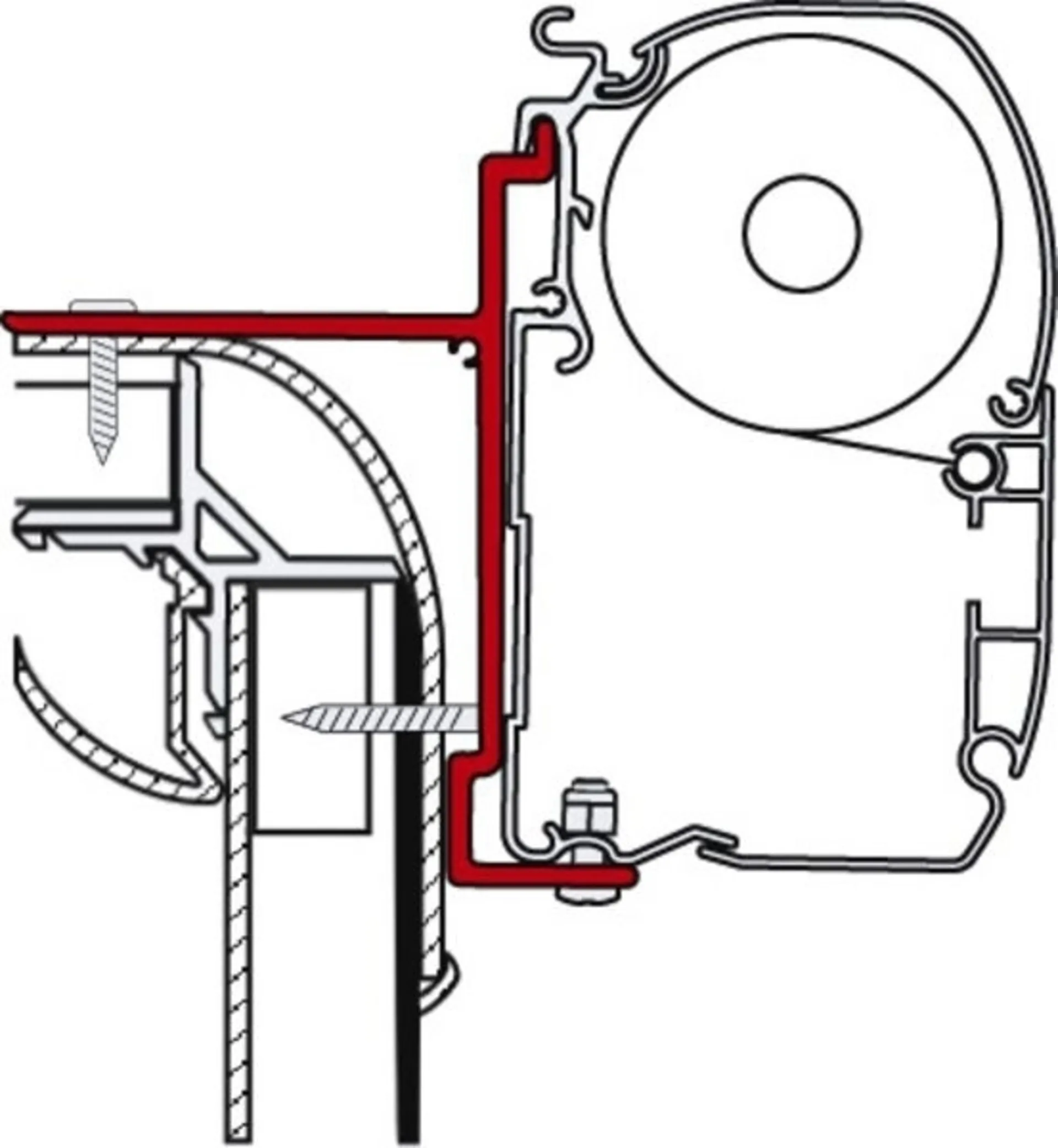 Markisen-Adapter für Adria, Pilote, Bürstner und Fiamma F45Ti/F45TiL/ZIP-Reisemobile