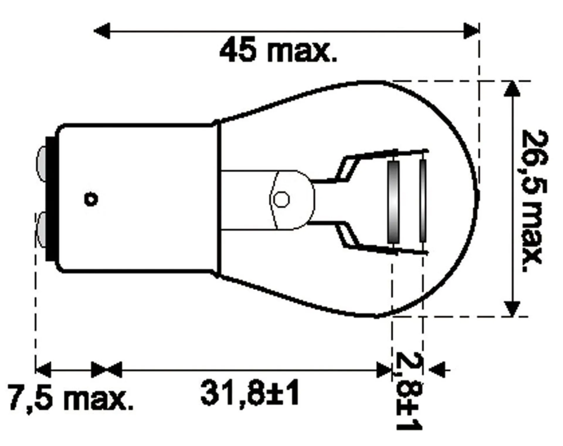 Glühlampe BAX15d 6V 18/18W BAX15d 6V 18/18W