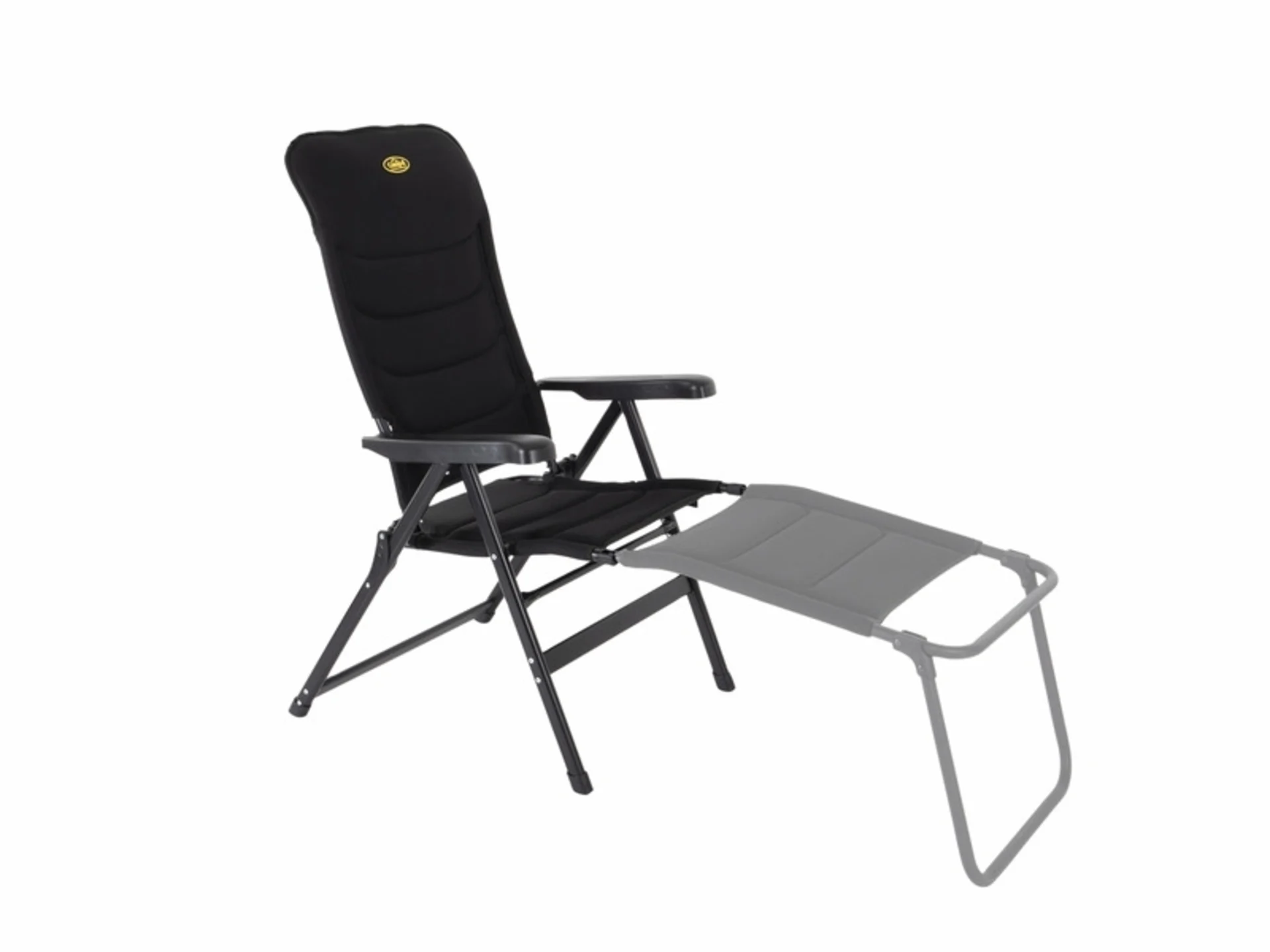 Chaise de camping en aluminium Camp4 MALAGA BREEZE - Rembourrée avec du tissu maillé noir