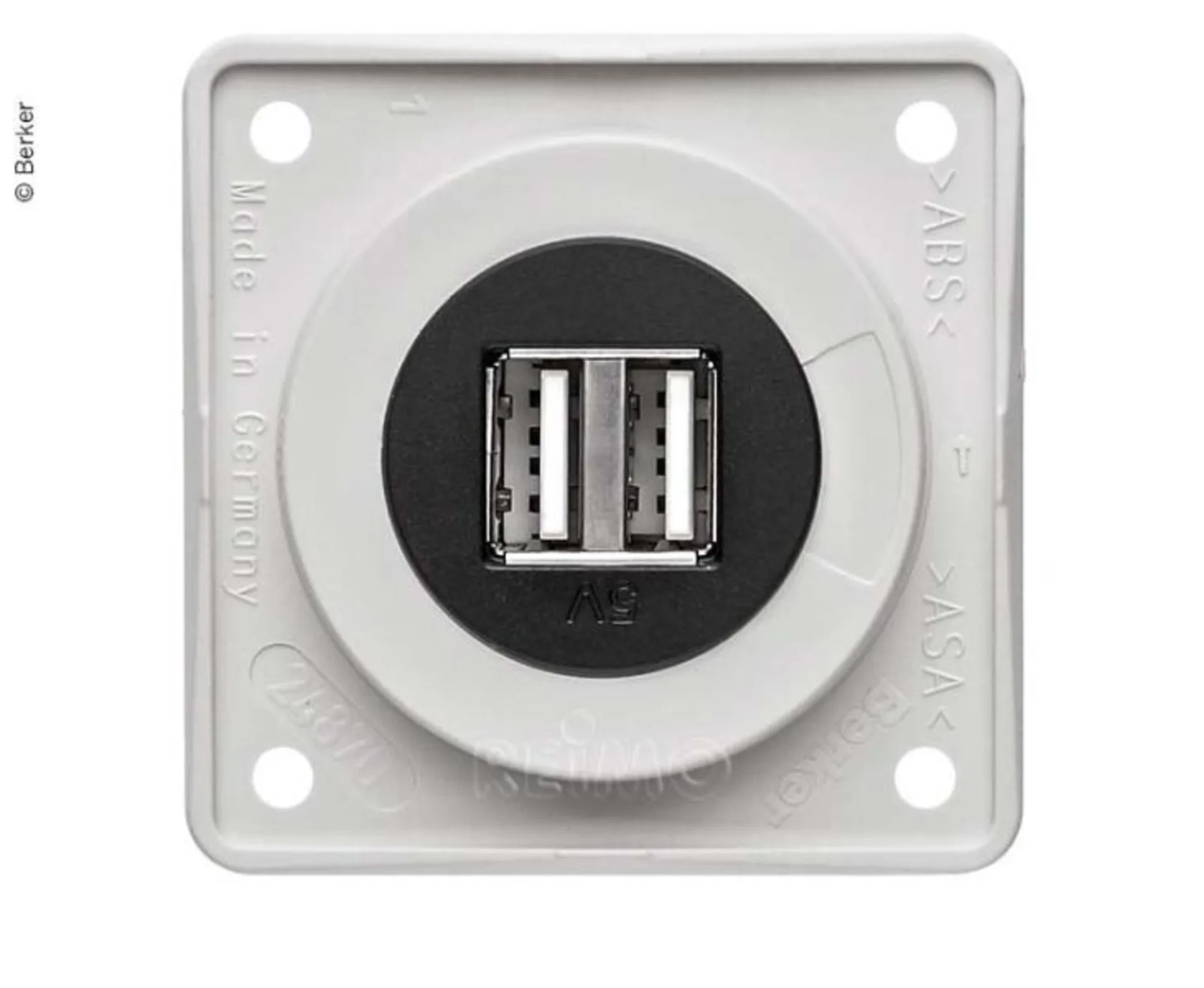 USB-Ladesteckdose 2-fach - 12 V / 2 x 2,5 A - Außen Anthrazit - Innen Schwarz