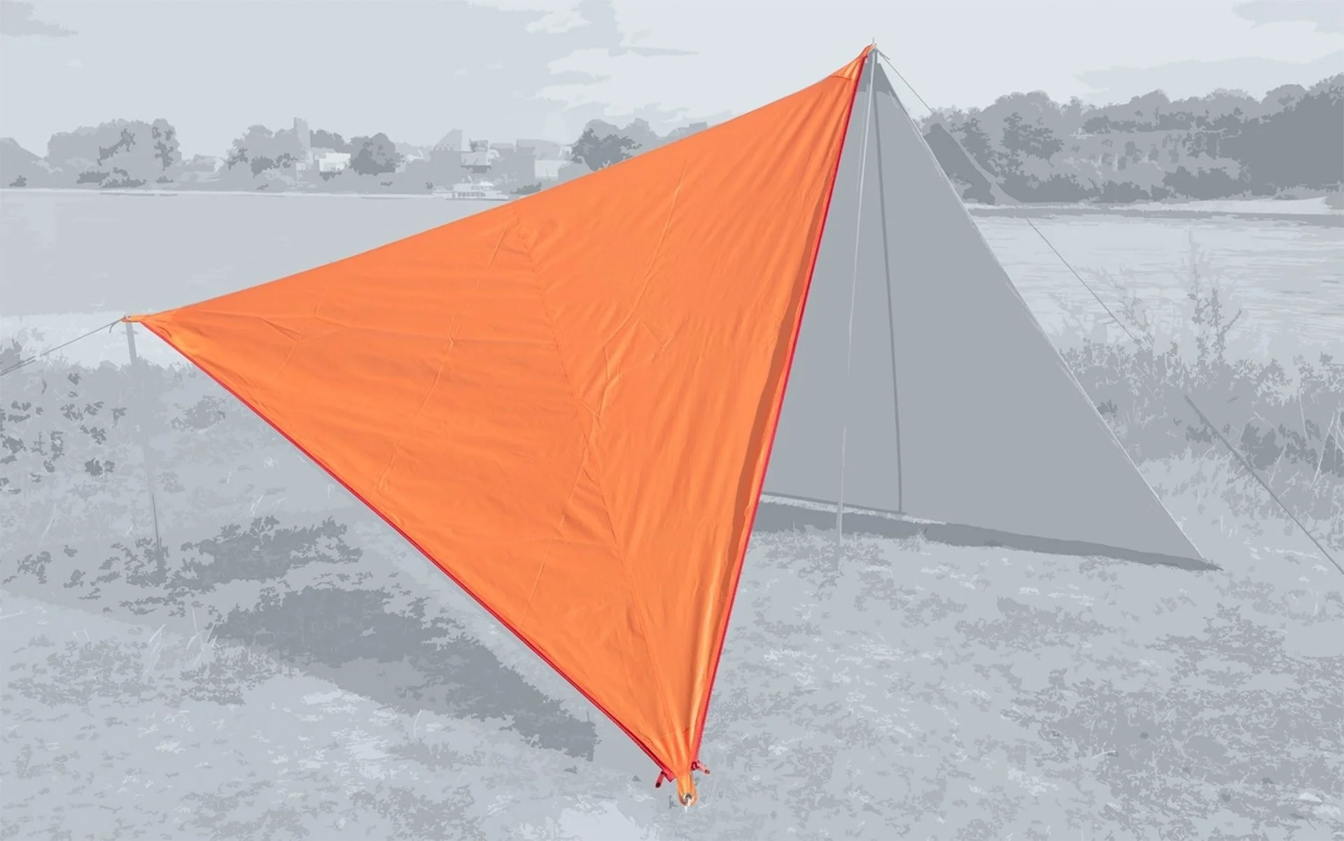 Bent Canvas Plain Single Tarp autumn glory / zippe