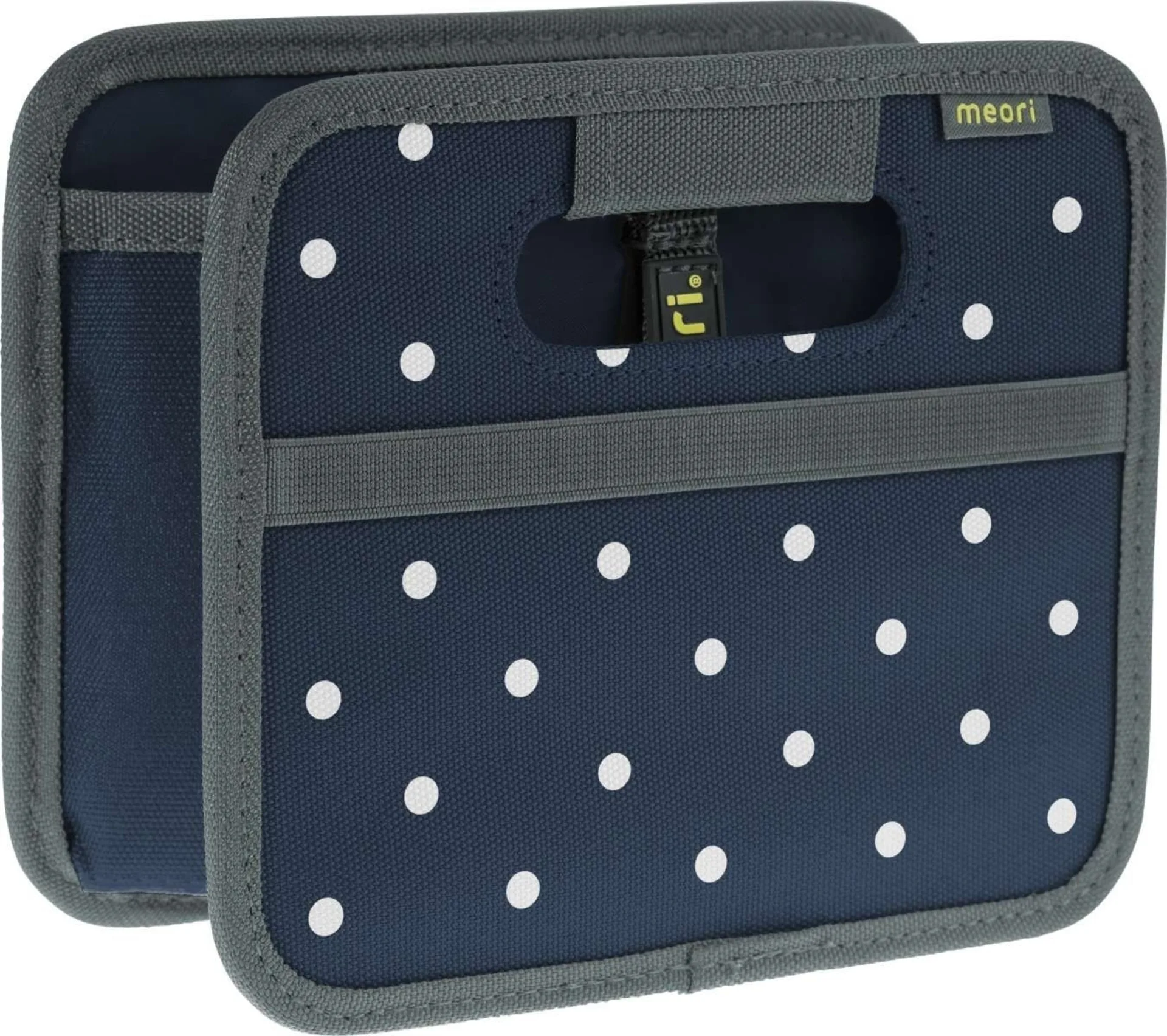 Meori Mini boîte pliante bleu marine à pois 1,8 litre