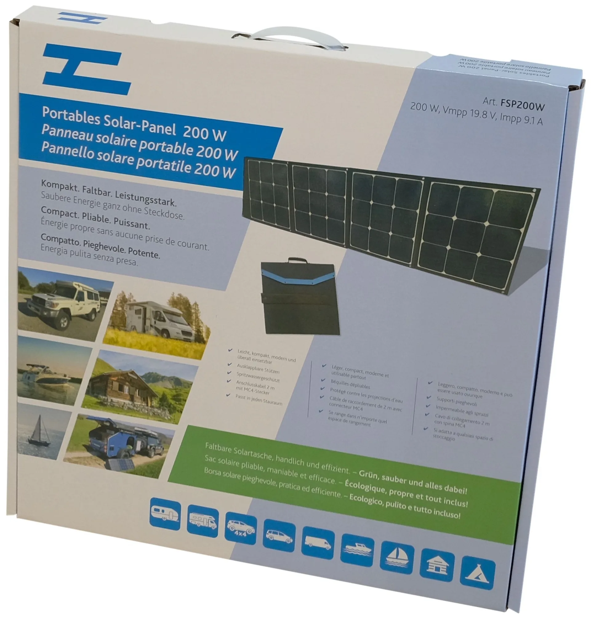 Solar-Energie Panel faltbar 200 W