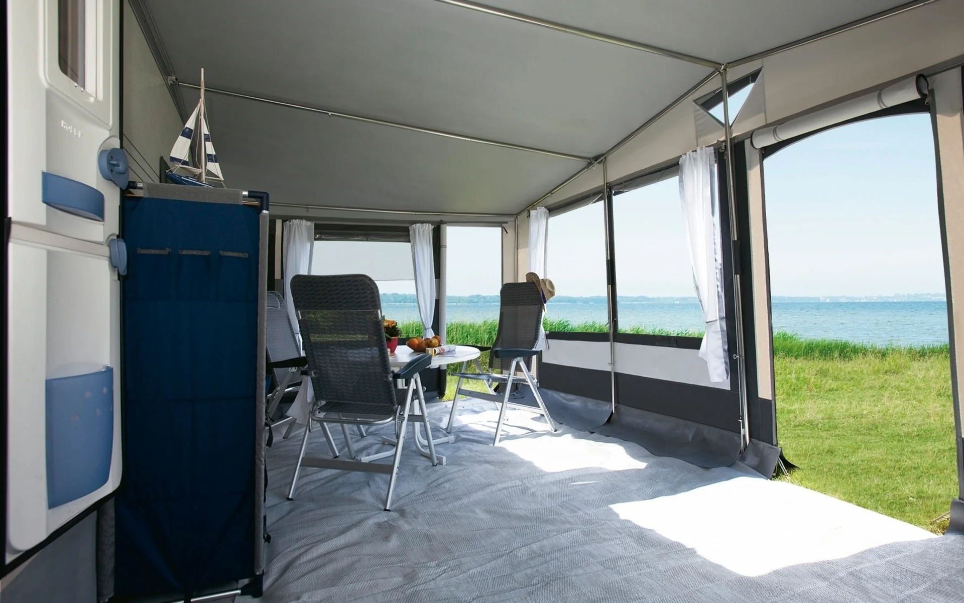 Dwt Tango 300 Saison- und Ganzjahresvorzelt weiss / grau 1121 - 1150 cm / 300 cm Dwt Tango 300 Saison- und Ganzjahresvorzelt weiss / grau 1121 - 1150 cm / 300 cm