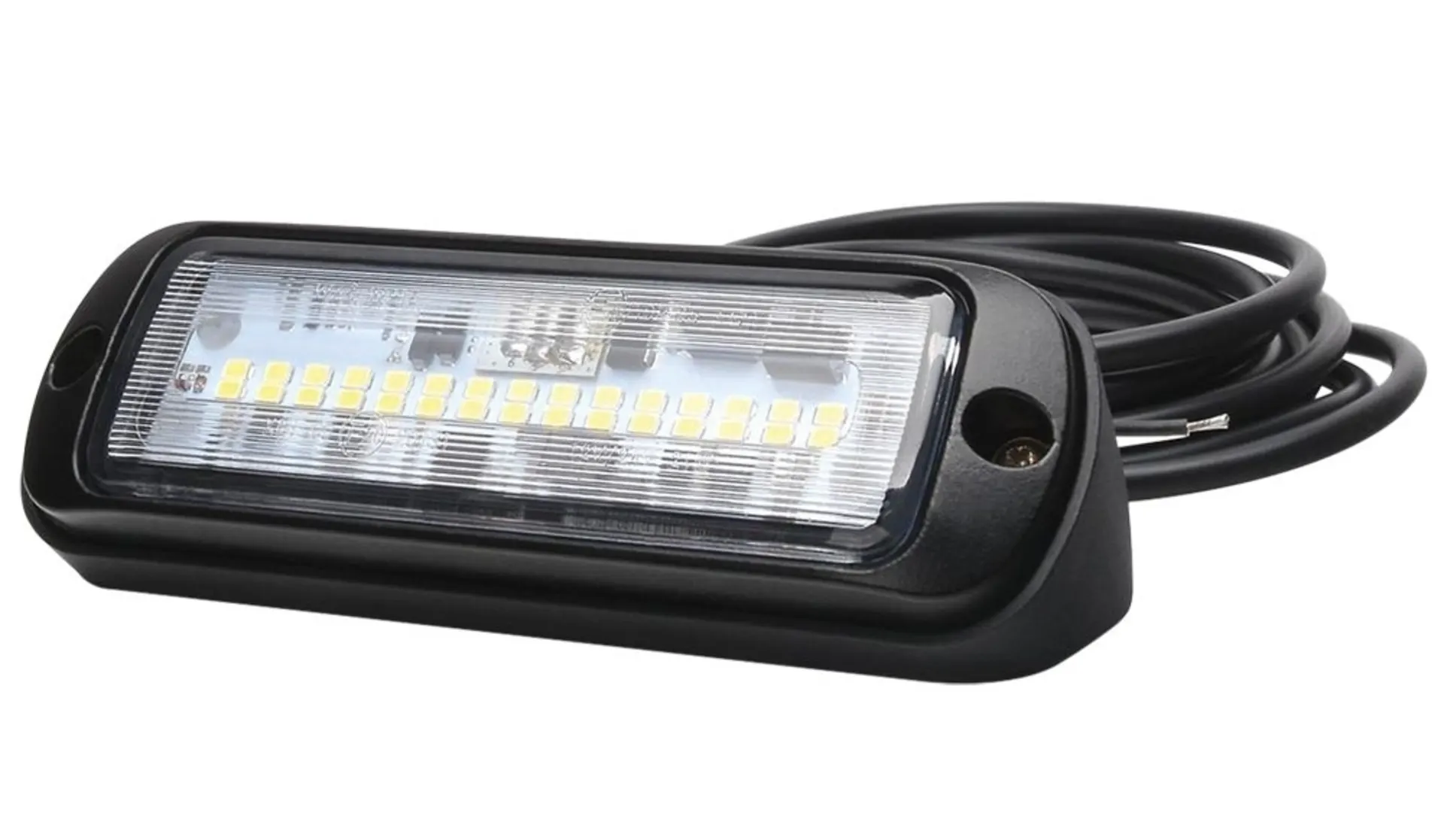 WAS LED-Arbeitsscheinwerfer 2'000 lm 12/24 V 133 × 44 mm, 2'000 lm, IP69K, mit 2 Halterungen WAS LED-Arbeitsscheinwerfer 2'000 lm 12/24 V 133 × 44 mm, 2'000 lm, IP69K, mit 2 Halterungen