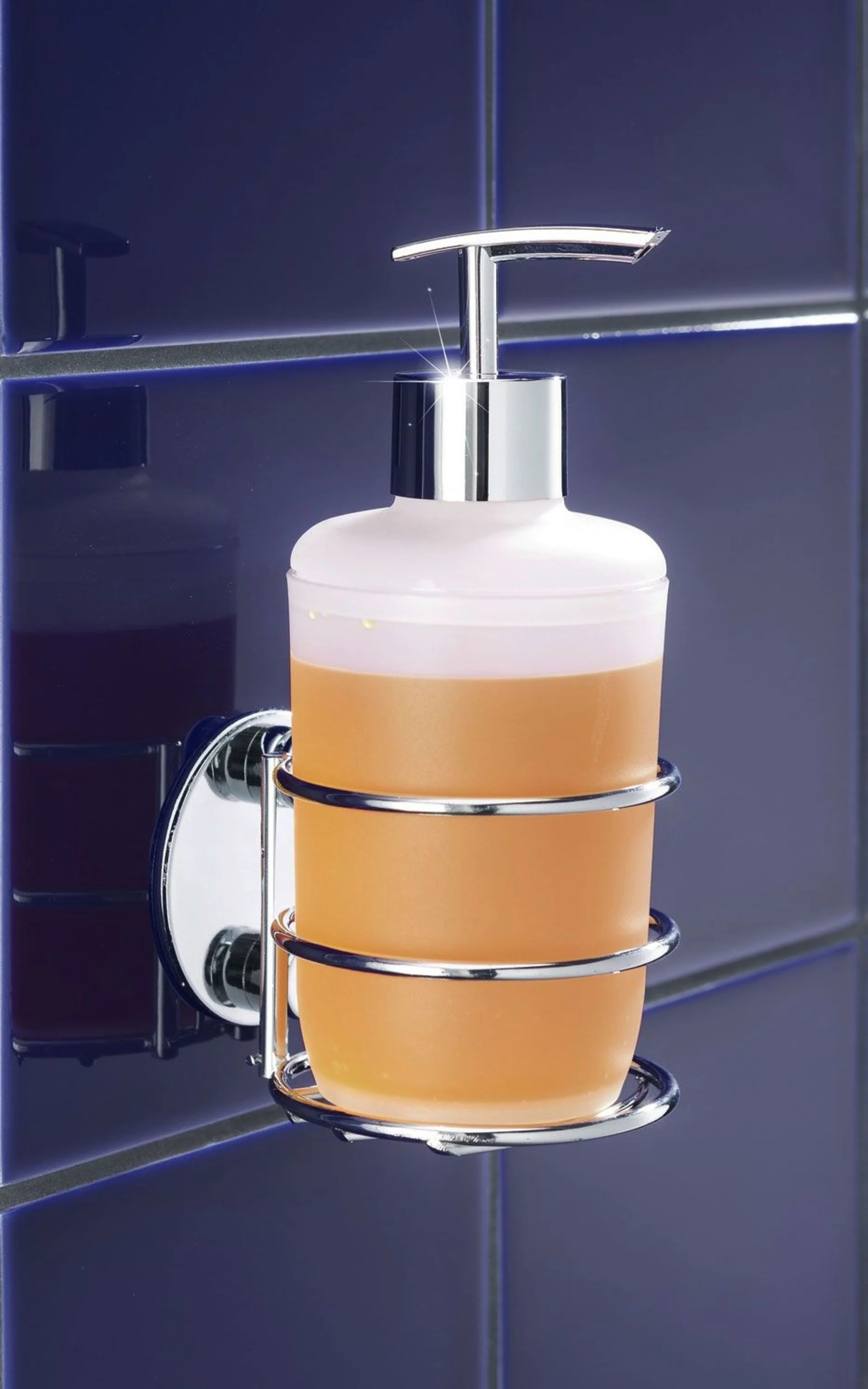 Distributeur de savon Turbo-Loc Wenko avec support mural en acier inoxydable 285 ml