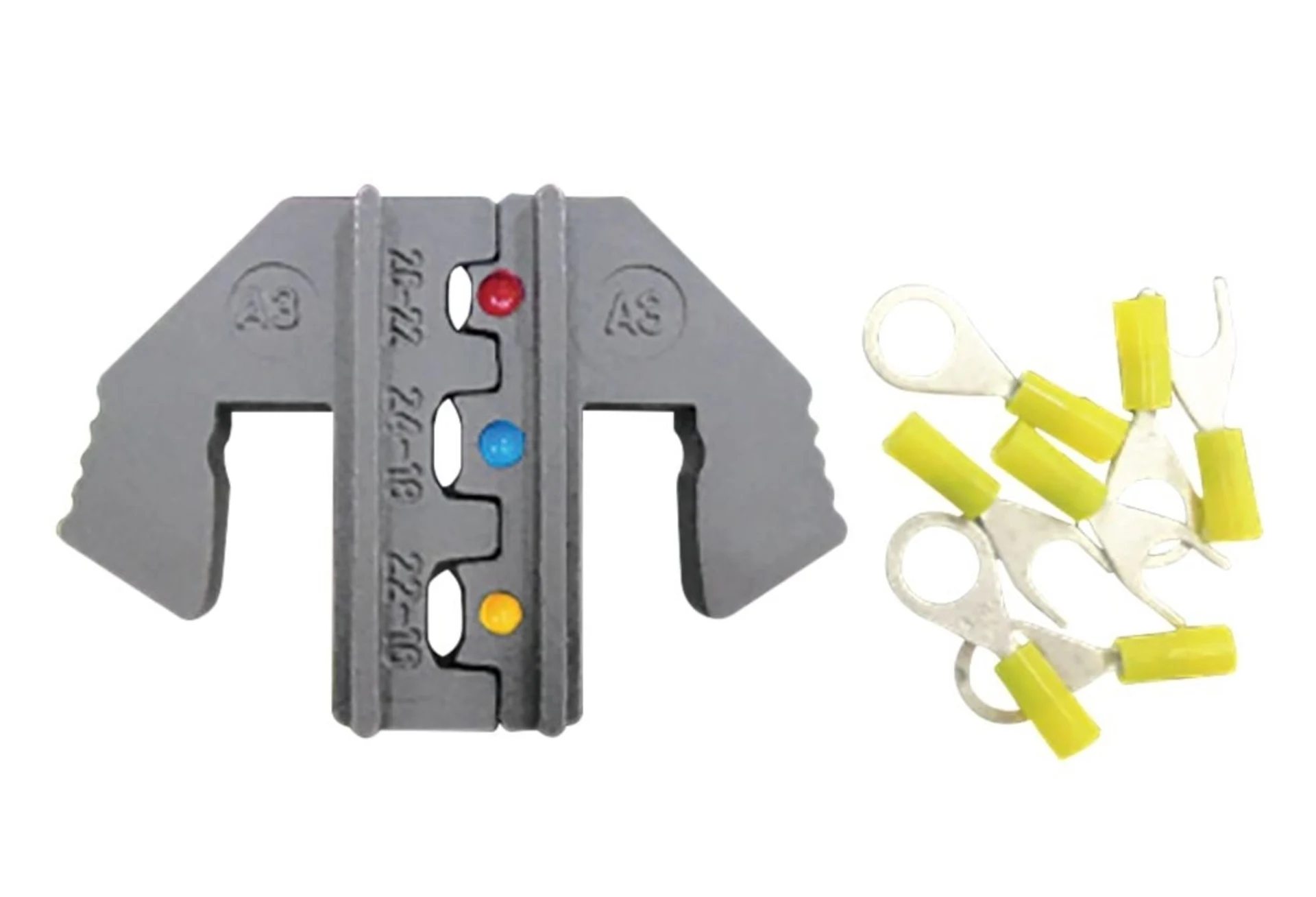 Pressformen A3 für kleine isolierte Flachstecker passend zu Presszange GL0601/PZ Pressformen A3 für kleine isolierte Flachstecker passend zu Presszange GL0601/PZ
