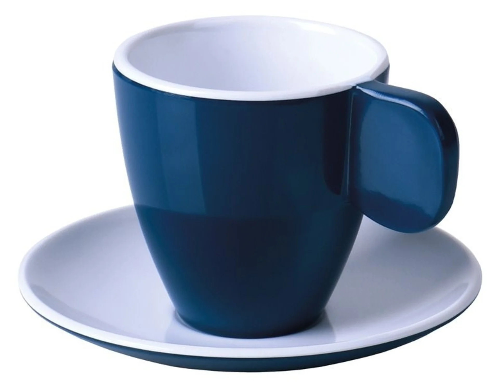 Camp4 2er-Set Espresso-Tassen aus Melamin in Dunkelblau/Weiss